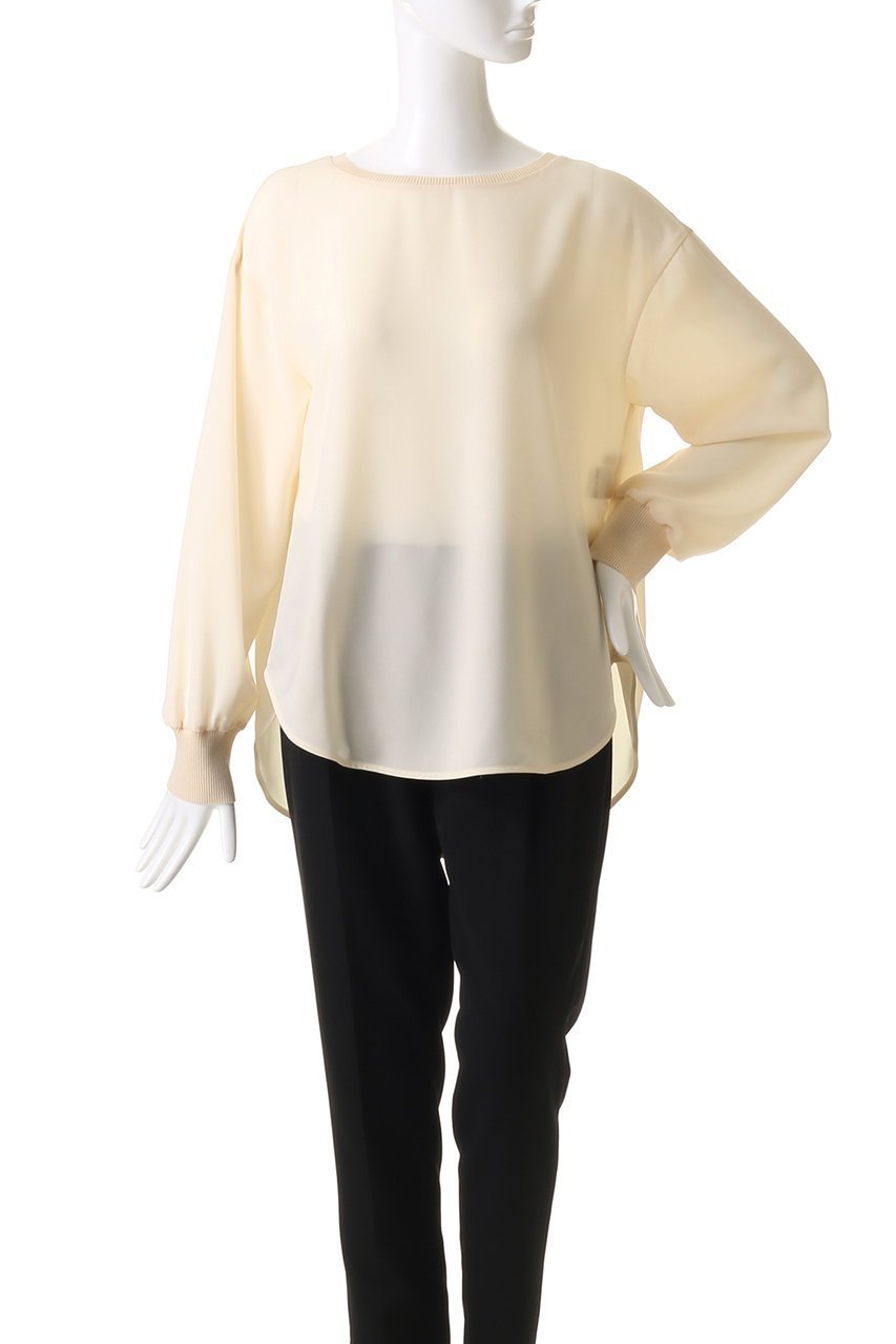 【アルアバイル/allureville】のリブカフスPO/ブラウス 人気、トレンドファッション・服の通販 founy(ファニー) 　ファッション　Fashion　レディースファッション　Fashion for Women　トップス・カットソー　Cut & Sew Tops　シャツ・ブラウス・オフィスカジュアル　Elegant Blouses & Button-Ups　シアー　Sheer, See-Through　シンプル　Simple, Minimal　スリーブ　Sleeve, Long Sleeve / Short Sleeve　フォルム　Silhouette, Form　ボトム　Bottoms, Lower Wear　リラックス　Relax, Relaxed Fit　ロング　Long, Long-Length　エレガント 上品　Elegant　春　Spring　other-2|ID: prp329100004457651 ipo3291000000032841363
