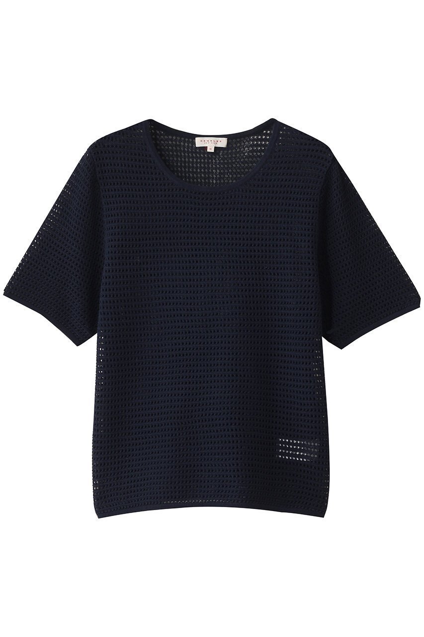 【デミーリー/DEMYLEE】のLUCIE ハイツイストコットン クルーネック シアーニットトップ インテリア・キッズ・メンズ・レディースファッション・服の通販 founy(ファニー) 　ファッション　Fashion　レディースファッション　Fashion for Women　トップス・カットソー　Cut & Sew Tops　ニット　Knit Tops & Sweaters　カジュアルプルオーバー・ニットトップス　Pullovers & Knit Tops / Casual Pullovers　エレガント 上品　Elegant　夏　Summer　春　Spring　S/S・春夏　SS, Spring/Summer, Warm Season　ネイビー|ID: prp329100004457656 ipo3291000000032934818
