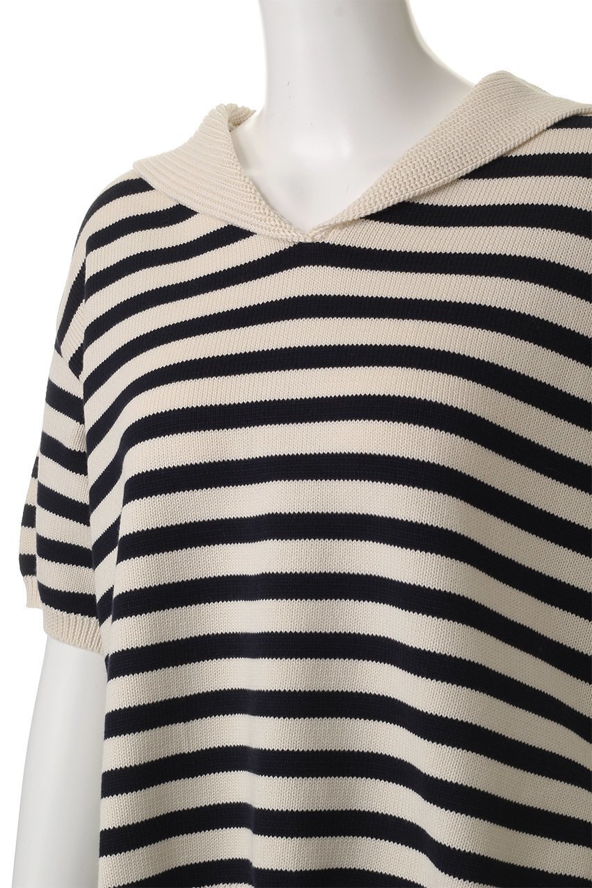 【デミーリー/DEMYLEE】のJANE STRIPE ソフトコットン セーラーカラーニットトップ 人気、トレンドファッション・服の通販 founy(ファニー) 　ファッション　Fashion　レディースファッション　WOMEN　トップス・カットソー　Tops/Tshirt　ニット　Knit Tops　プルオーバー　Pullover　おすすめ　Recommend　フェミニン　Feminine　ボーダー　Border　エレガント 上品　Elegant　夏　Summer　other-5|ID: prp329100004457658 ipo3291000000031323773