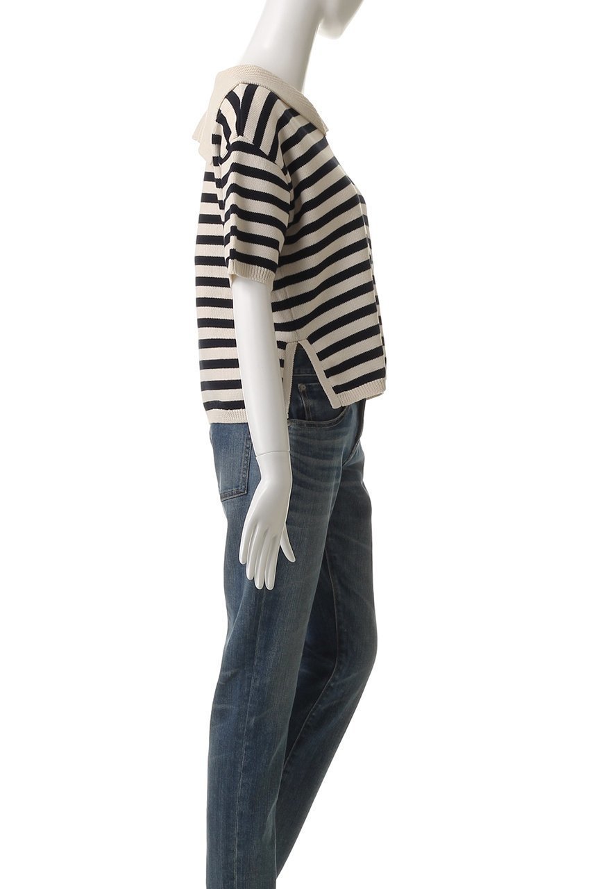 【デミーリー/DEMYLEE】のJANE STRIPE ソフトコットン セーラーカラーニットトップ 人気、トレンドファッション・服の通販 founy(ファニー) 　ファッション　Fashion　レディースファッション　Fashion for Women　トップス・カットソー　Cut & Sew Tops　ニット　Knit Tops & Sweaters　カジュアルプルオーバー・ニットトップス　Pullovers & Knit Tops / Casual Pullovers　おすすめ　Recommended / Our Picks　フェミニン　Feminine, Girly　ボーダー　Border, Stripe　エレガント 上品　Elegant　夏　Summer　other-3|ID: prp329100004457658 ipo3291000000032811986