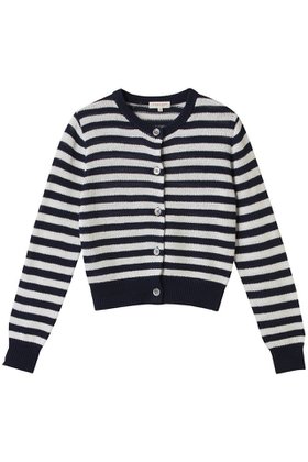 【デミーリー/DEMYLEE】のSAVANNAH STRIPE マーセライズドコットン クルーネック カーディガン 人気、トレンドファッション・服の通販 founy(ファニー) ファッション Fashion レディースファッション Fashion for Women トップス・カットソー Cut & Sew Tops ニット Knit Tops & Sweaters カーディガン・羽織り Layered Style Cardigans おすすめ Recommended / Our Picks カーディガン Cardigan, Knitwear コンパクト Compact, Small Size ストライプ Stripe, Striped Pattern エレガント 上品 Elegant 夏 Summer 春 Spring S/S・春夏 SS, Spring/Summer, Warm Season |ID:prp329100004457660