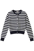 【デミーリー/DEMYLEE】のSAVANNAH STRIPE マーセライズドコットン クルーネック カーディガン ネイビー|ID:prp329100004457660