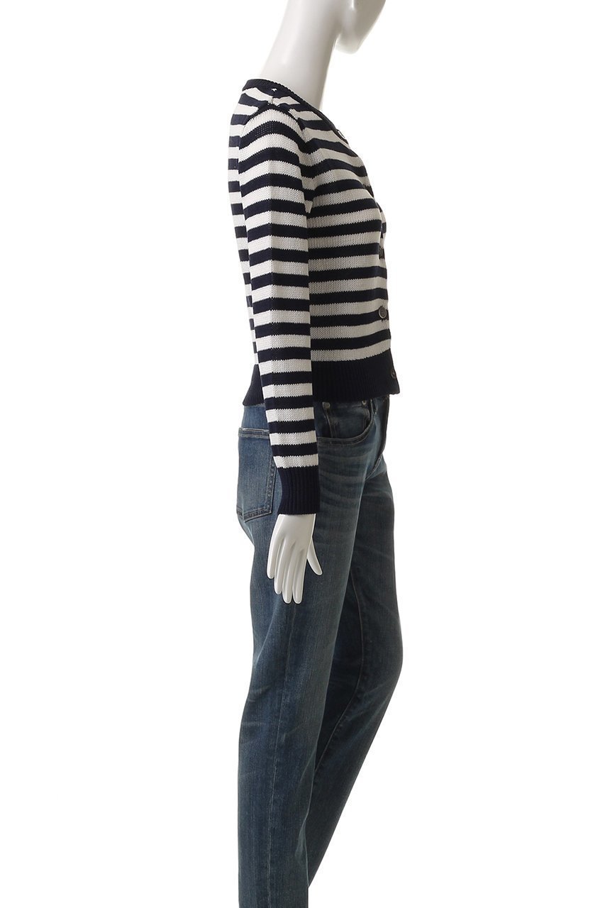 【デミーリー/DEMYLEE】のSAVANNAH STRIPE マーセライズドコットン クルーネック カーディガン 人気、トレンドファッション・服の通販 founy(ファニー) 　ファッション　Fashion　レディースファッション　Fashion for Women　トップス・カットソー　Cut & Sew Tops　ニット　Knit Tops & Sweaters　カーディガン・羽織り　Layered Style Cardigans　おすすめ　Recommended / Our Picks　カーディガン　Cardigan, Knitwear　コンパクト　Compact, Small Size　ストライプ　Stripe, Striped Pattern　エレガント 上品　Elegant　夏　Summer　春　Spring　S/S・春夏　SS, Spring/Summer, Warm Season　other-3|ID: prp329100004457660 ipo3291000000032935013