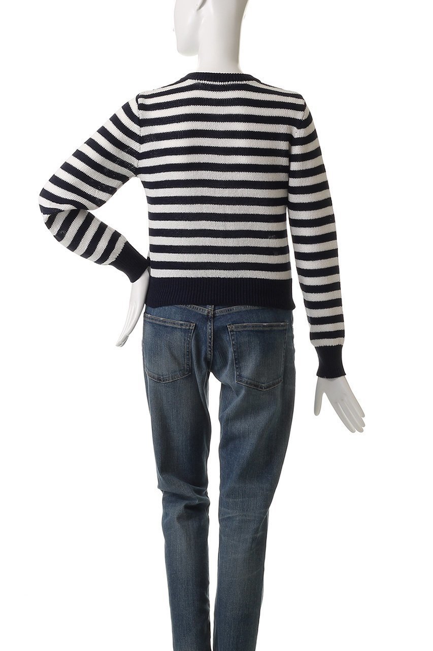 【デミーリー/DEMYLEE】のSAVANNAH STRIPE マーセライズドコットン クルーネック カーディガン 人気、トレンドファッション・服の通販 founy(ファニー) 　ファッション　Fashion　レディースファッション　Fashion for Women　トップス・カットソー　Cut & Sew Tops　ニット　Knit Tops & Sweaters　カーディガン・羽織り　Layered Style Cardigans　おすすめ　Recommended / Our Picks　カーディガン　Cardigan, Knitwear　コンパクト　Compact, Small Size　ストライプ　Stripe, Striped Pattern　エレガント 上品　Elegant　夏　Summer　春　Spring　S/S・春夏　SS, Spring/Summer, Warm Season　other-4|ID: prp329100004457660 ipo3291000000032935019