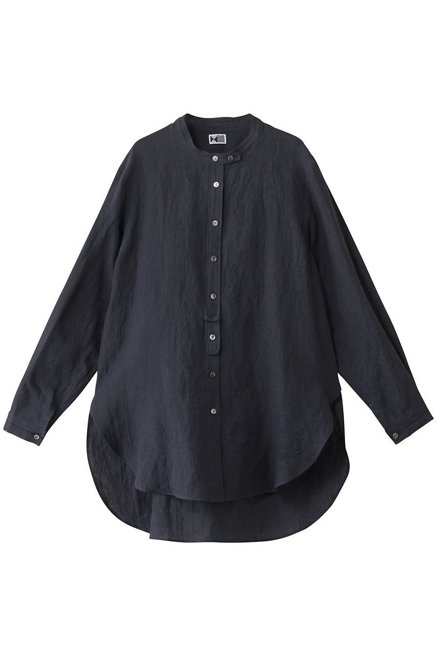 【生地の可能性/kijinokanosei】のヘンプチュニックシャツ インテリア・キッズ・メンズ・レディースファッション・服の通販 founy(ファニー) 　ファッション　Fashion　レディースファッション　Fashion for Women　トップス・カットソー　Cut & Sew Tops　シャツ・ブラウス・オフィスカジュアル　Elegant Blouses & Button-Ups　スリーブ　Sleeve, Long Sleeve / Short Sleeve　チュニック　Tunic, Long Top　ファブリック　Fabric, Textile　ロング　Long, Long-Length　hemp hira ネイビー|ID: prp329100004457661 ipo3291000000032905201