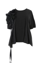 【アユーシ/AAYUSHI】のフラワーモチーフアシメヘムブラウス 人気、トレンドファッション・服の通販 founy(ファニー) ファッション Fashion レディースファッション Fashion for Women トップス・カットソー Cut & Sew Tops シャツ・ブラウス・オフィスカジュアル Elegant Blouses & Button-Ups 花柄・フラワープリント・モチーフ Floral Prints & Motifs / Flower Pattern Tops エレガント 上品 Elegant ショート Short, Short Length スリーブ Sleeve, Long Sleeve / Short Sleeve フラワー Flower, Floral フレア Flare, Flared モチーフ Motif, Design Theme リボン Ribbon, Bow 再入荷 Restock / Back in Stock thumbnail ブラック|ID: prp329100004457665 ipo3291000000032844810