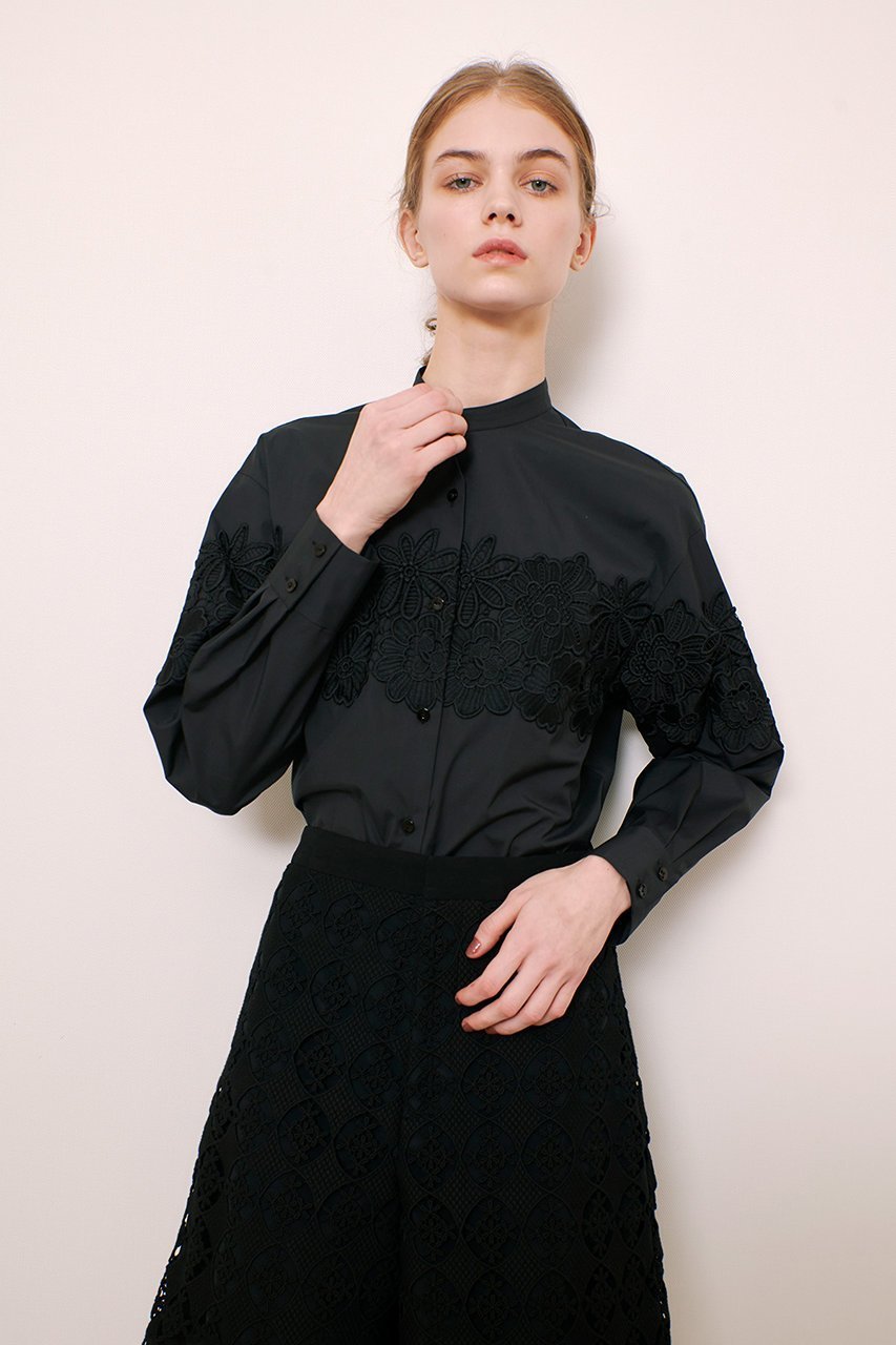 【アルアバイル/allureville】の【Loulou Willoughby】フラワーレースシャツ 人気、トレンドファッション・服の通販 founy(ファニー) 　ファッション　Fashion　レディースファッション　WOMEN　トップス・カットソー　Tops/Tshirt　シャツ/ブラウス　Shirts/Blouses　スリーブ　Sleeve　デニム　Denim　バランス　Balance　フェミニン　Feminine　フラワー　Flower　フロント　Front　レース　Race　ロング　Long　other-6|ID: prp329100004457667 ipo3291000000031617488