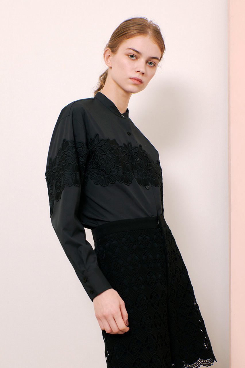 【アルアバイル/allureville】の【Loulou Willoughby】フラワーレースシャツ 人気、トレンドファッション・服の通販 founy(ファニー) 　ファッション　Fashion　レディースファッション　WOMEN　トップス・カットソー　Tops/Tshirt　シャツ/ブラウス　Shirts/Blouses　スリーブ　Sleeve　デニム　Denim　バランス　Balance　フェミニン　Feminine　フラワー　Flower　フロント　Front　レース　Race　ロング　Long　other-7|ID: prp329100004457667 ipo3291000000031617489