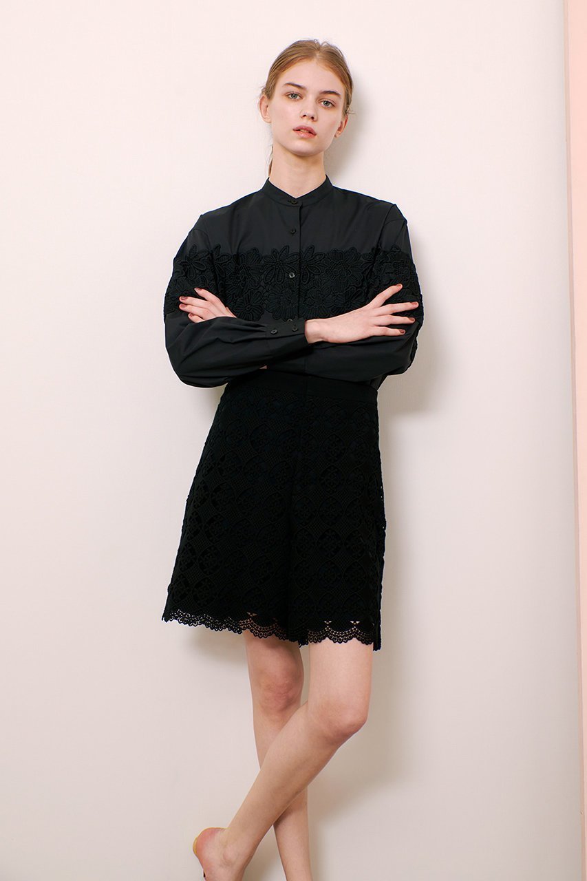 【アルアバイル/allureville】の【Loulou Willoughby】フラワーレースシャツ 人気、トレンドファッション・服の通販 founy(ファニー) 　ファッション　Fashion　レディースファッション　WOMEN　トップス・カットソー　Tops/Tshirt　シャツ/ブラウス　Shirts/Blouses　スリーブ　Sleeve　デニム　Denim　バランス　Balance　フェミニン　Feminine　フラワー　Flower　フロント　Front　レース　Race　ロング　Long　other-8|ID: prp329100004457667 ipo3291000000031617490