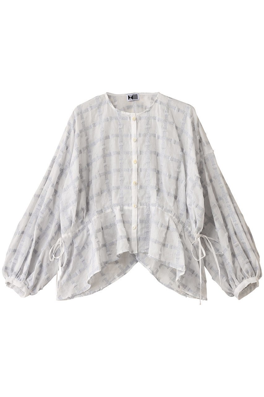 【生地の可能性/kijinokanosei】のタックブラウス インテリア・キッズ・メンズ・レディースファッション・服の通販 founy(ファニー) 　ファッション　Fashion　レディースファッション　Fashion for Women　トップス・カットソー　Cut & Sew Tops　シャツ・ブラウス・オフィスカジュアル　Elegant Blouses & Button-Ups　エアリー　Airy Texture　ギャザー　Gathered, Ruffled　スリーブ　Sleeve, Long Sleeve / Short Sleeve　ファブリック　Fabric, Textile　フェミニン　Feminine, Girly　ロング　Long, Long-Length　fluffy ホワイト/ライトグレー|ID: prp329100004458511 ipo3291000000036118696