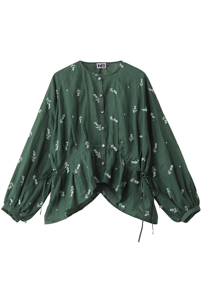 【生地の可能性/kijinokanosei】のタックブラウス インテリア・キッズ・メンズ・レディースファッション・服の通販 founy(ファニー) 　ファッション　Fashion　レディースファッション　Fashion for Women　トップス・カットソー　Cut & Sew Tops　シャツ・ブラウス・オフィスカジュアル　Elegant Blouses & Button-Ups　ギャザー　Gathered, Ruffled　スラックス　Slacks, Dress Pants　スリーブ　Sleeve, Long Sleeve / Short Sleeve　デニム　Denim, Jeans Material　ファブリック　Fabric, Textile　フェミニン　Feminine, Girly　ロング　Long, Long-Length　エレガント 上品　Elegant　再入荷　Restock / Back in Stock　mimosa グリーン|ID: prp329100004458512 ipo3291000000032745465