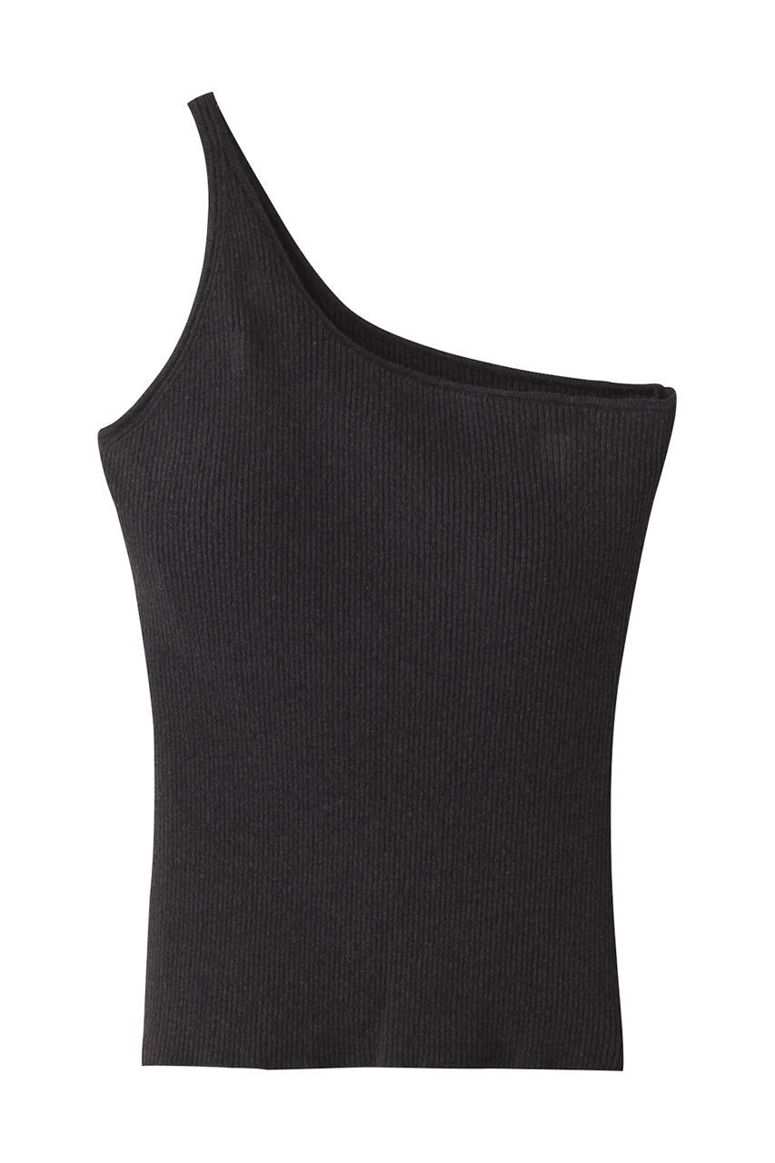 【ハー/HER.】のワンショルリブニットタンク インテリア・キッズ・メンズ・レディースファッション・服の通販 founy(ファニー) 　ファッション　Fashion　レディースファッション　Fashion for Women　トップス・カットソー　Cut & Sew Tops　ニット　Knit Tops & Sweaters　カジュアルプルオーバー・ニットトップス　Pullovers & Knit Tops / Casual Pullovers　カーディガン　Cardigan, Knitwear　サマー　Summer, Summer Style　ショルダー　Shoulder, Shoulder Strap　タンク　Tank Top, Sleeveless Top　デコルテ　Décolleté, Neckline　リネン　Linen, Linen Fabric　チャコールグレー|ID: prp329100004458522 ipo3291000000032930962