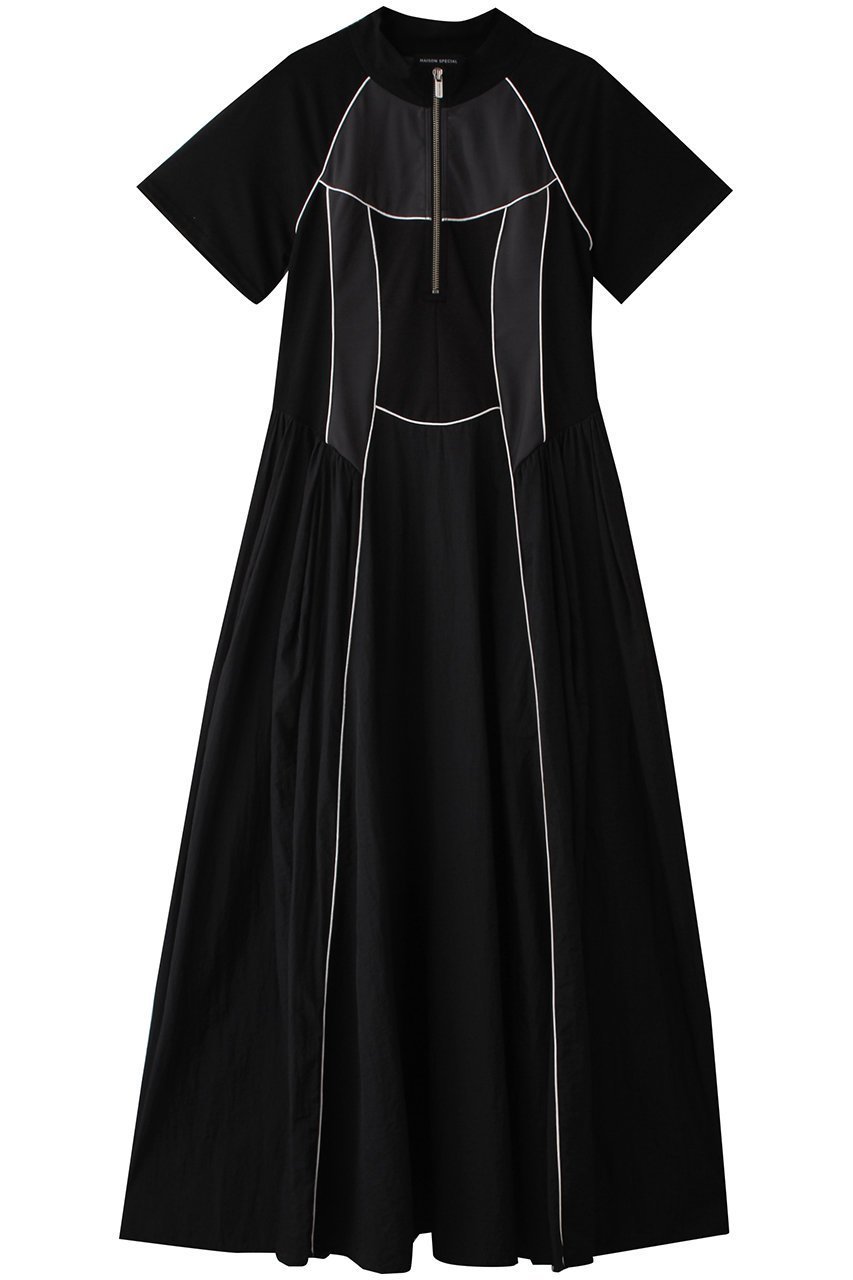 【メゾンスペシャル/MAISON SPECIAL】のZip Up Volume Dress/ジップアップボリュームワンピース 人気、トレンドファッション・服の通販 founy(ファニー) 　ファッション　Fashion　レディースファッション　Fashion for Women　ワンピース　Dresses　フォーマル・パーティードレス・結婚式用ドレス　Elegant & Casual Dresses　チュニック　Tunic Tops & Dresses　スニーカー　Sneakers, Trainers　スポーツ　Sports, Activewear　スリーブ　Sleeve, Long Sleeve / Short Sleeve　チュニック　Tunic, Long Top　ドッキング　Docking, Mixed Material　ドレープ　Drape, Draping Fabric　ハーフ　Half, Half-Length　ロング　Long, Long-Length　おすすめ　Recommended / Our Picks　エレガント 上品　Elegant　 other-1|ID: prp329100004464595 ipo3291000000032809263
