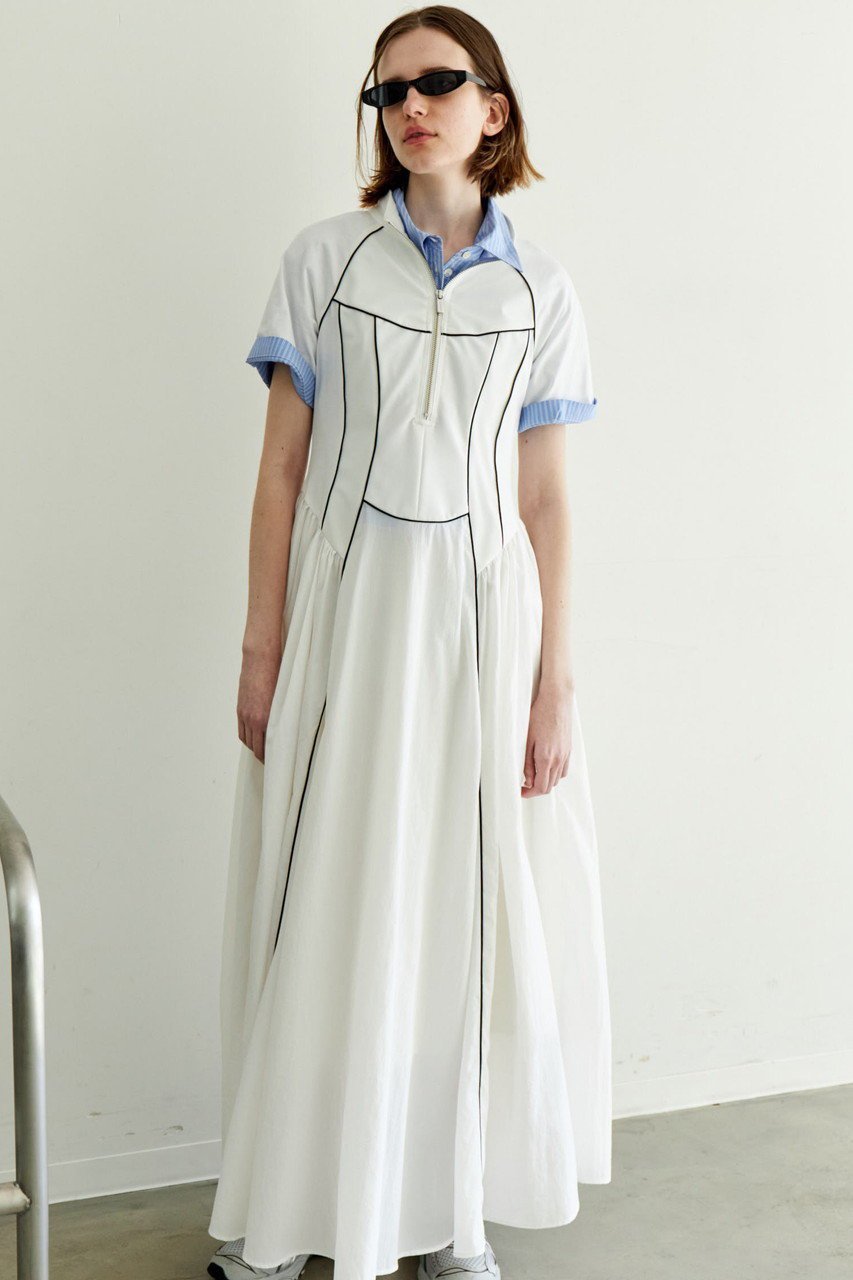 【メゾンスペシャル/MAISON SPECIAL】のZip Up Volume Dress/ジップアップボリュームワンピース 人気、トレンドファッション・服の通販 founy(ファニー) 　ファッション　Fashion　レディースファッション　Fashion for Women　ワンピース　Dresses　フォーマル・パーティードレス・結婚式用ドレス　Elegant & Casual Dresses　チュニック　Tunic Tops & Dresses　スニーカー　Sneakers, Trainers　スポーツ　Sports, Activewear　スリーブ　Sleeve, Long Sleeve / Short Sleeve　チュニック　Tunic, Long Top　ドッキング　Docking, Mixed Material　ドレープ　Drape, Draping Fabric　ハーフ　Half, Half-Length　ロング　Long, Long-Length　おすすめ　Recommended / Our Picks　エレガント 上品　Elegant　other-7|ID: prp329100004464595 ipo3291000000032809272