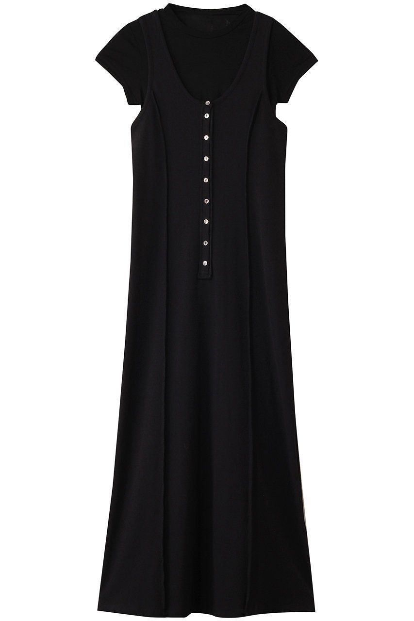 【メゾンスペシャル/MAISON SPECIAL】のHenry Neck Layered Cut And Sew Dress/ヘンリーネックレイヤードカットワンピース インテリア・キッズ・メンズ・レディースファッション・服の通販 founy(ファニー) 　ファッション　Fashion　レディースファッション　Fashion for Women　ワンピース　Dresses　フォーマル・パーティードレス・結婚式用ドレス　Elegant & Casual Dresses　チュニック　Tunic Tops & Dresses　シアー　Sheer, See-Through　シンプル　Simple, Minimal　チュニック　Tunic, Long Top　モノトーン　Monotone, Black and White　ロング　Long, Long-Length　再入荷　Restock / Back in Stock　エレガント 上品　Elegant　BLK(ブラック)|ID: prp329100004464598 ipo3291000000035062194