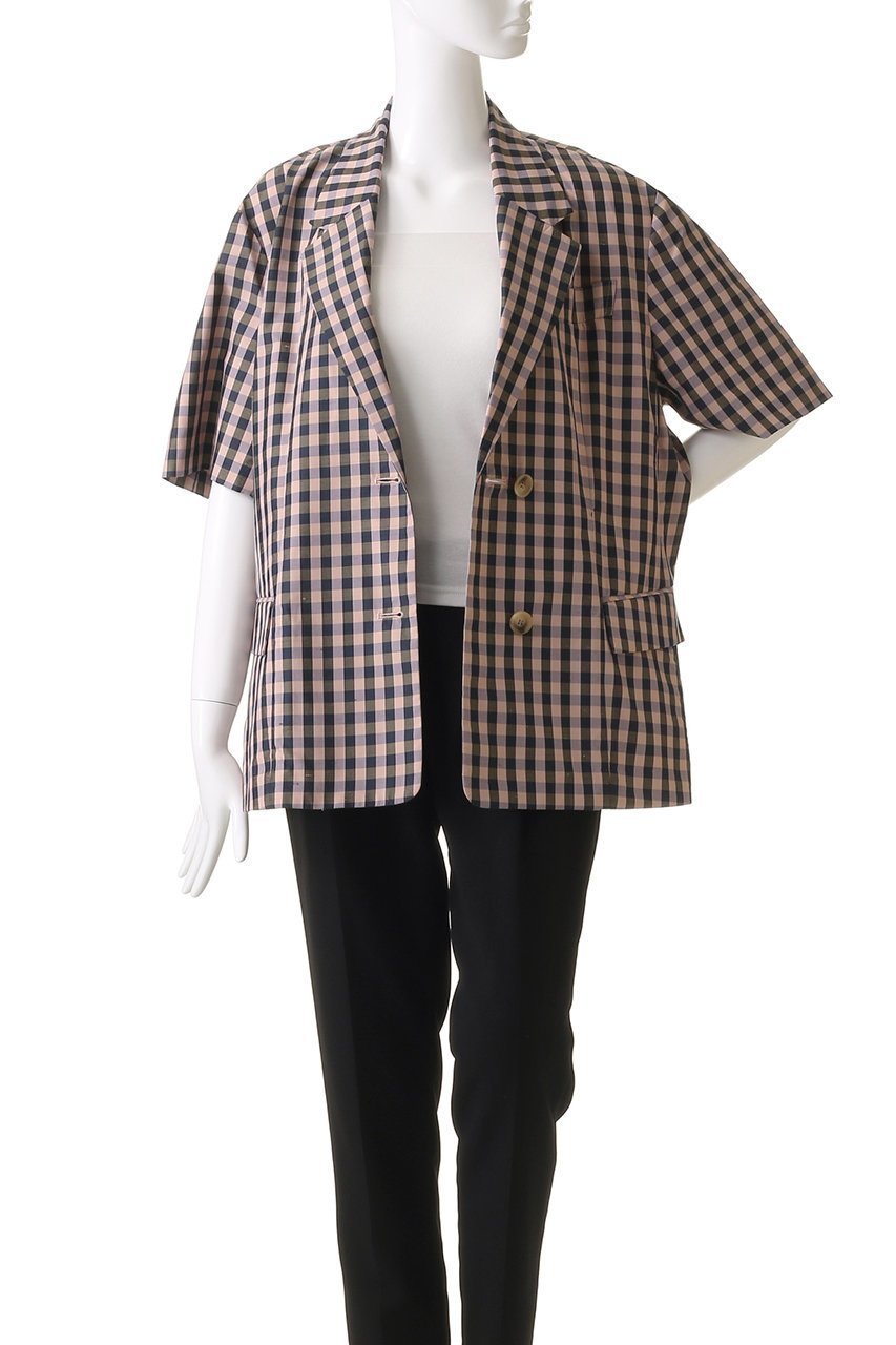【メゾンスペシャル/MAISON SPECIAL】のColor Plaid Half Sleeve Jacket/カラーチェックハーフスリーブジャケット 人気、トレンドファッション・服の通販 founy(ファニー) 　ファッション　Fashion　レディースファッション　Fashion for Women　アウター　Coat / Outerwear Collection　レディースジャケット・軽アウター　Jackets　春　Spring　カラフル　Colorful Design　キュプラ　Cupro, Eco Fabric　シルク　Silk, 100% Silk　シンプル　Simple, Minimal　ジャケット　Jacket, Outerwear　チェック　Check, Plaid, Tartan　フォーマル　Formal, Dressy　半袖　Short Sleeve, Half Sleeve　リラックス　Relax, Relaxed Fit　S/S・春夏　SS, Spring/Summer, Warm Season　夏　Summer　エレガント 上品　Elegant　other-7|ID: prp329100004464607 ipo3291000000032951620