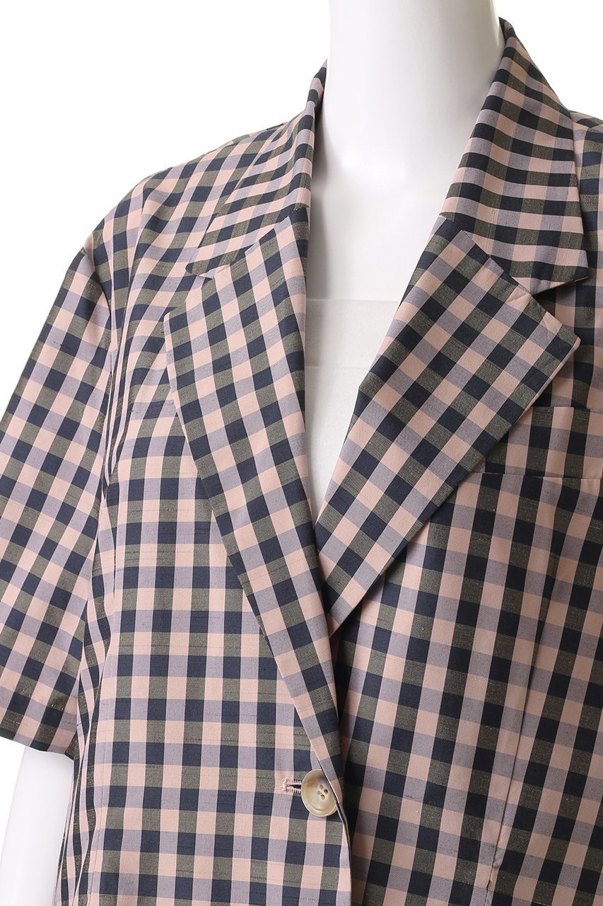 【メゾンスペシャル/MAISON SPECIAL】のColor Plaid Half Sleeve Jacket/カラーチェックハーフスリーブジャケット 人気、トレンドファッション・服の通販 founy(ファニー) 　ファッション　Fashion　レディースファッション　Fashion for Women　アウター　Coat / Outerwear Collection　レディースジャケット・軽アウター　Jackets　春　Spring　カラフル　Colorful Design　キュプラ　Cupro, Eco Fabric　シルク　Silk, 100% Silk　シンプル　Simple, Minimal　ジャケット　Jacket, Outerwear　チェック　Check, Plaid, Tartan　フォーマル　Formal, Dressy　半袖　Short Sleeve, Half Sleeve　リラックス　Relax, Relaxed Fit　S/S・春夏　SS, Spring/Summer, Warm Season　夏　Summer　エレガント 上品　Elegant　other-5|ID: prp329100004464607 ipo3291000000034594767