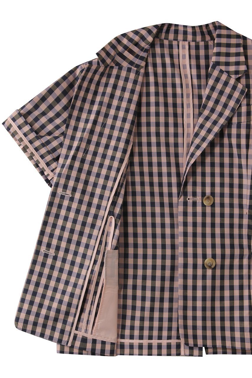 【メゾンスペシャル/MAISON SPECIAL】のColor Plaid Half Sleeve Jacket/カラーチェックハーフスリーブジャケット 人気、トレンドファッション・服の通販 founy(ファニー) 　ファッション　Fashion　レディースファッション　Fashion for Women　アウター　Coat / Outerwear Collection　レディースジャケット・軽アウター　Jackets　春　Spring　カラフル　Colorful Design　キュプラ　Cupro, Eco Fabric　シルク　Silk, 100% Silk　シンプル　Simple, Minimal　ジャケット　Jacket, Outerwear　チェック　Check, Plaid, Tartan　フォーマル　Formal, Dressy　半袖　Short Sleeve, Half Sleeve　リラックス　Relax, Relaxed Fit　S/S・春夏　SS, Spring/Summer, Warm Season　夏　Summer　エレガント 上品　Elegant　other-6|ID: prp329100004464607 ipo3291000000034594768