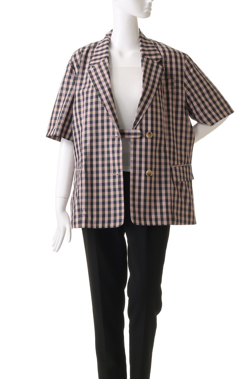 【メゾンスペシャル/MAISON SPECIAL】のColor Plaid Half Sleeve Jacket/カラーチェックハーフスリーブジャケット 人気、トレンドファッション・服の通販 founy(ファニー) 　ファッション　Fashion　レディースファッション　Fashion for Women　アウター　Coat / Outerwear Collection　レディースジャケット・軽アウター　Jackets　春　Spring　カラフル　Colorful Design　キュプラ　Cupro, Eco Fabric　シルク　Silk, 100% Silk　シンプル　Simple, Minimal　ジャケット　Jacket, Outerwear　チェック　Check, Plaid, Tartan　フォーマル　Formal, Dressy　半袖　Short Sleeve, Half Sleeve　リラックス　Relax, Relaxed Fit　S/S・春夏　SS, Spring/Summer, Warm Season　夏　Summer　エレガント 上品　Elegant　other-8|ID: prp329100004464607 ipo3291000000034594770