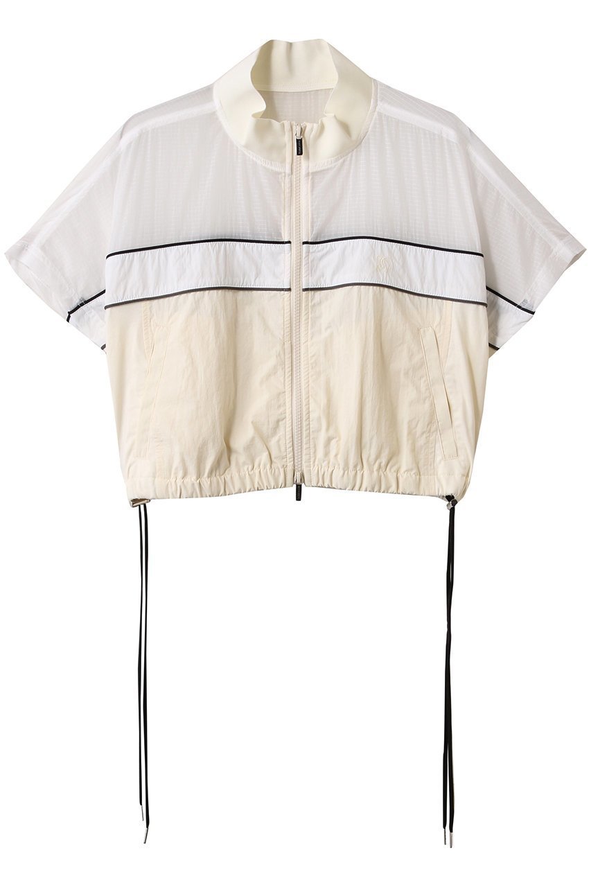 【メゾンスペシャル/MAISON SPECIAL】のColor Block Half Sleeve Tops/カラーブロックハーフスリーブトップス インテリア・キッズ・メンズ・レディースファッション・服の通販 founy(ファニー) 　ファッション　Fashion　レディースファッション　Fashion for Women　トップス・カットソー　Cut & Sew Tops　シャツ・ブラウス・オフィスカジュアル　Elegant Blouses & Button-Ups　カットソー　Cut and Sewn Top　コンパクト　Compact, Small Size　シアー　Sheer, See-Through　ショート　Short, Short Length　スピンドル　Spindle, Drawcord　スリーブ　Sleeve, Long Sleeve / Short Sleeve　スーツ　Suit, Formalwear　セットアップ　Set-Up, Coordinated Outfit　定番　Standard, Basic Item　ブロック　Block, Solid Block Pattern　おすすめ　Recommended / Our Picks　WHT(ホワイト)|ID: prp329100004464609 ipo3291000000036070715