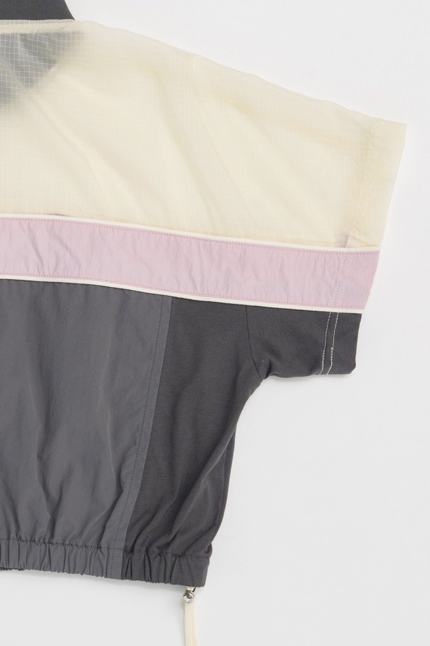 【メゾンスペシャル/MAISON SPECIAL】のColor Block Half Sleeve Tops/カラーブロックハーフスリーブトップス 人気、トレンドファッション・服の通販 founy(ファニー) 　ファッション　Fashion　レディースファッション　Fashion for Women　トップス・カットソー　Cut & Sew Tops　シャツ・ブラウス・オフィスカジュアル　Elegant Blouses & Button-Ups　カットソー　Cut and Sewn Top　コンパクト　Compact, Small Size　シアー　Sheer, See-Through　ショート　Short, Short Length　スピンドル　Spindle, Drawcord　スリーブ　Sleeve, Long Sleeve / Short Sleeve　スーツ　Suit, Formalwear　セットアップ　Set-Up, Coordinated Outfit　定番　Standard, Basic Item　ブロック　Block, Solid Block Pattern　おすすめ　Recommended / Our Picks　other-8|ID: prp329100004464609 ipo3291000000036070728