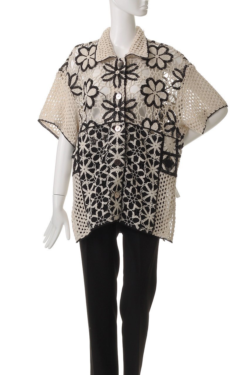 【メゾンスペシャル/MAISON SPECIAL】のMixed Lace Oversized Shirt/ミックスレースオーバーシャツ 人気、トレンドファッション・服の通販 founy(ファニー) 　ファッション　Fashion　レディースファッション　Fashion for Women　トップス・カットソー　Cut & Sew Tops　シャツ・ブラウス・オフィスカジュアル　Elegant Blouses & Button-Ups　クロシェ　Crochet, Knitted Lace　ショート　Short, Short Length　スリーブ　Sleeve, Long Sleeve / Short Sleeve　セットアップ　Set-Up, Coordinated Outfit　リラックス　Relax, Relaxed Fit　レース　Lace, Lace Fabric　おすすめ　Recommended / Our Picks　夏　Summer　旅行　Travel　other-2|ID: prp329100004464610 ipo3291000000036097048