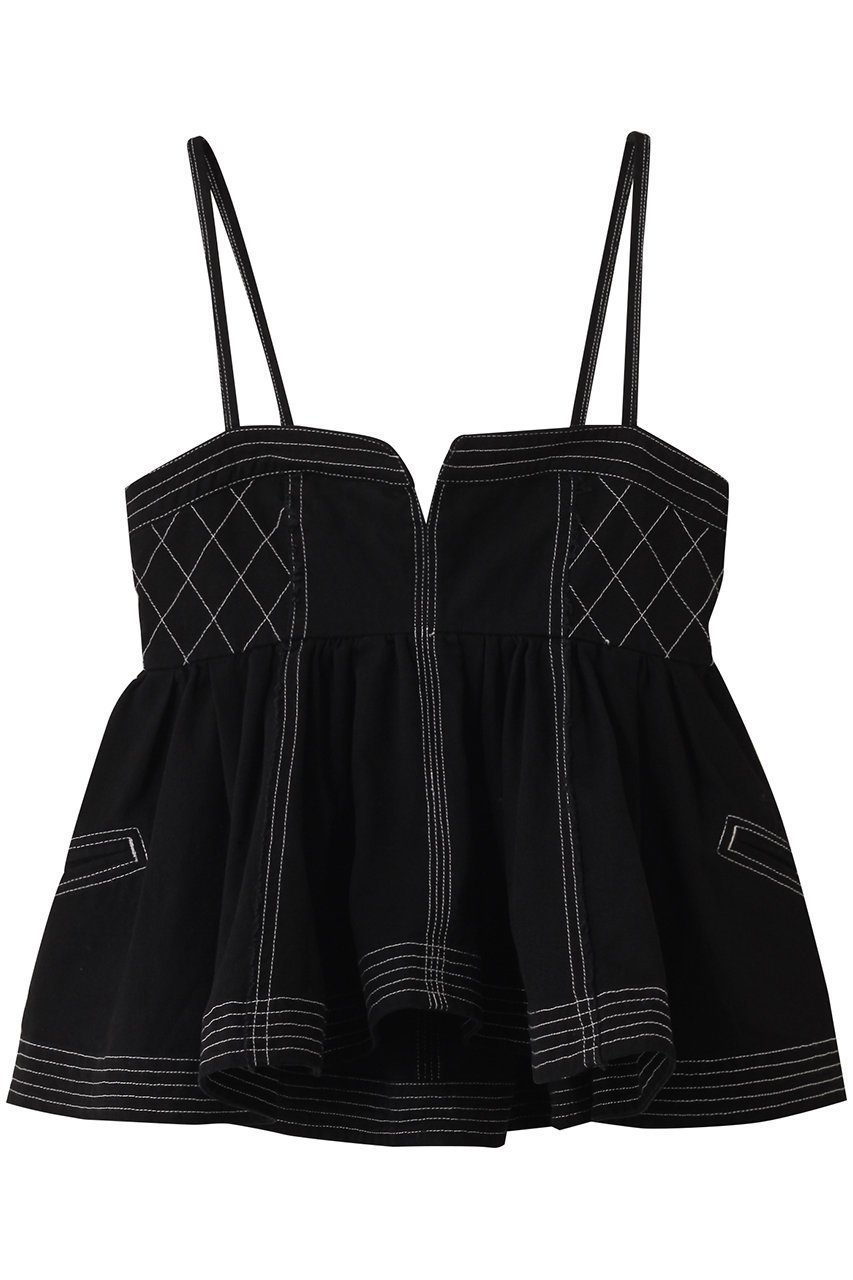 【メゾンスペシャル/MAISON SPECIAL】のWashed Peplum Tops/ウォッシュドペプラムトップス インテリア・キッズ・メンズ・レディースファッション・服の通販 founy(ファニー) 　ファッション　Fashion　レディースファッション　Fashion for Women　トップス・カットソー　Cut & Sew Tops　シャツ・ブラウス・オフィスカジュアル　Elegant Blouses & Button-Ups　インナー　Innerwear　ガーリー　Girly, Feminine Style　ショート　Short, Short Length　スリーブ　Sleeve, Long Sleeve / Short Sleeve　タンク　Tank Top, Sleeveless Top　フレア　Flare, Flared　ミックス　Mix, Mixed Style　ミリタリー　Military, Army Style　レース　Lace, Lace Fabric　おすすめ　Recommended / Our Picks　BLK(ブラック)|ID: prp329100004464611 ipo3291000000032788297