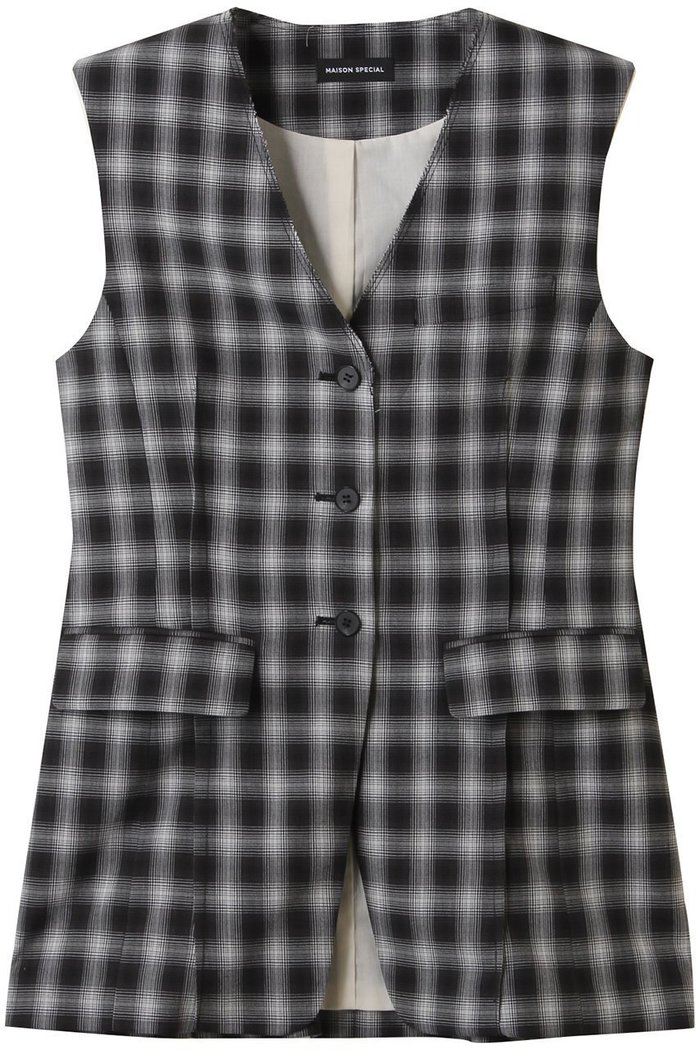 【メゾンスペシャル/MAISON SPECIAL】のSuiting V-neck Gilet/スーチングVネックジレ インテリア・キッズ・メンズ・レディースファッション・服の通販 founy(ファニー) https://founy.com/ ファッション Fashion レディースファッション Fashion for Women アウター Coat / Outerwear Collection レディースジャケット・軽アウター Jackets シェイプ Shape, Slim Fit ジャケット Jacket, Outerwear ストライプ Stripe, Striped Pattern セットアップ Set-Up, Coordinated Outfit ベスト Vest, Waistcoat 夏 Summer エレガント 上品 Elegant |ID: prp329100004464612 ipo3291000000032788318