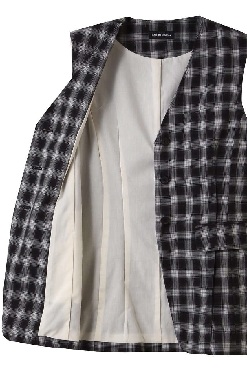 【メゾンスペシャル/MAISON SPECIAL】のSuiting V-neck Gilet/スーチングVネックジレ 人気、トレンドファッション・服の通販 founy(ファニー) 　ファッション　Fashion　レディースファッション　Fashion for Women　アウター　Coat / Outerwear Collection　レディースジャケット・軽アウター　Jackets　シェイプ　Shape, Slim Fit　ジャケット　Jacket, Outerwear　ストライプ　Stripe, Striped Pattern　セットアップ　Set-Up, Coordinated Outfit　ベスト　Vest, Waistcoat　夏　Summer　エレガント 上品　Elegant　other-6|ID: prp329100004464612 ipo3291000000032788341