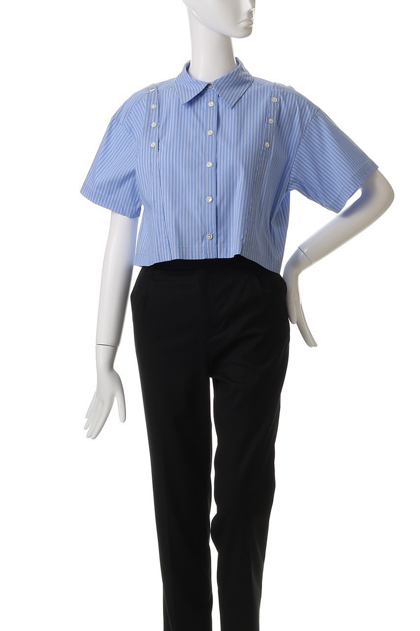 【メゾンスペシャル/MAISON SPECIAL】のButton Slit Short Shirt/ボタンスリットショートシャツ 人気、トレンドファッション・服の通販 founy(ファニー) 　ファッション　Fashion　レディースファッション　WOMEN　トップス・カットソー　Tops/Tshirt　シャツ/ブラウス　Shirts/Blouses　ロング / Tシャツ　T-Shirts　シャドー　Shadow　ショルダー　Shoulder　ショート　Short　ストライプ　Stripe　スリット　Slit　スリーブ　Sleeve　ボトム　Bottom　リラックス　Relax　ワイド　Wide　夏　Summer　other-5|ID: prp329100004464614 ipo3291000000031631866
