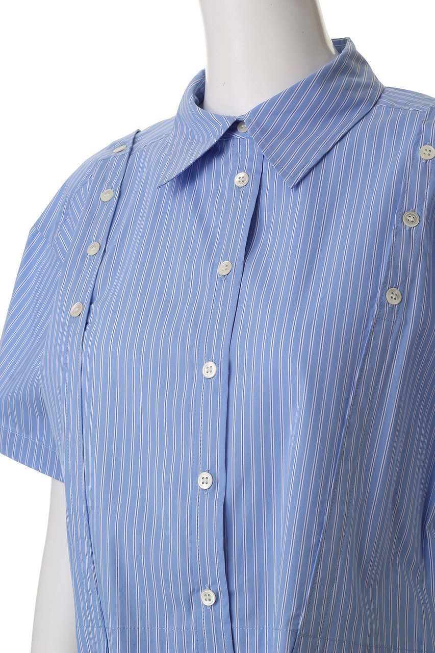 【メゾンスペシャル/MAISON SPECIAL】のButton Slit Short Shirt/ボタンスリットショートシャツ 人気、トレンドファッション・服の通販 founy(ファニー) 　ファッション　Fashion　レディースファッション　WOMEN　トップス・カットソー　Tops/Tshirt　シャツ/ブラウス　Shirts/Blouses　ロング / Tシャツ　T-Shirts　シャドー　Shadow　ショルダー　Shoulder　ショート　Short　ストライプ　Stripe　スリット　Slit　スリーブ　Sleeve　ボトム　Bottom　リラックス　Relax　ワイド　Wide　夏　Summer　other-8|ID: prp329100004464614 ipo3291000000031631869