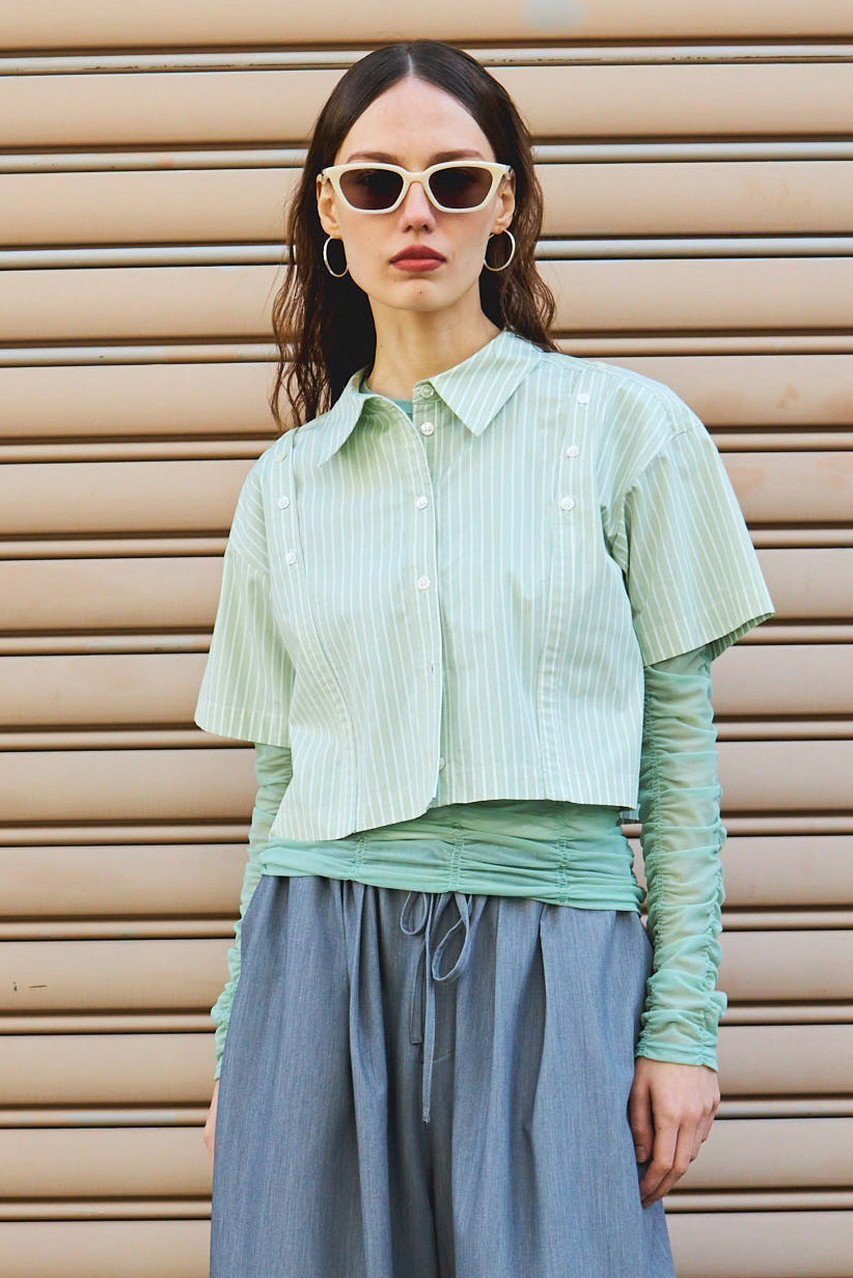 【メゾンスペシャル/MAISON SPECIAL】のButton Slit Short Shirt/ボタンスリットショートシャツ 人気、トレンドファッション・服の通販 founy(ファニー) ファッション Fashion レディースファッション Fashion for Women トップス・カットソー Cut & Sew Tops シャツ・ブラウス・オフィスカジュアル Elegant Blouses & Button-Ups ロングTシャツ・Tシャツ Longline T-Shirts & Tees シャドー Shadow, Subtle Pattern ショルダー Shoulder, Shoulder Strap ショート Short, Short Length ストライプ Stripe, Striped Pattern スリット Slit, Slit Detail スリーブ Sleeve, Long Sleeve / Short Sleeve ボトム Bottoms, Lower Wear リラックス Relax, Relaxed Fit ワイド Wide, Wide Fit 夏 Summer other-6|ID: prp329100004464614 ipo3291000000035822548