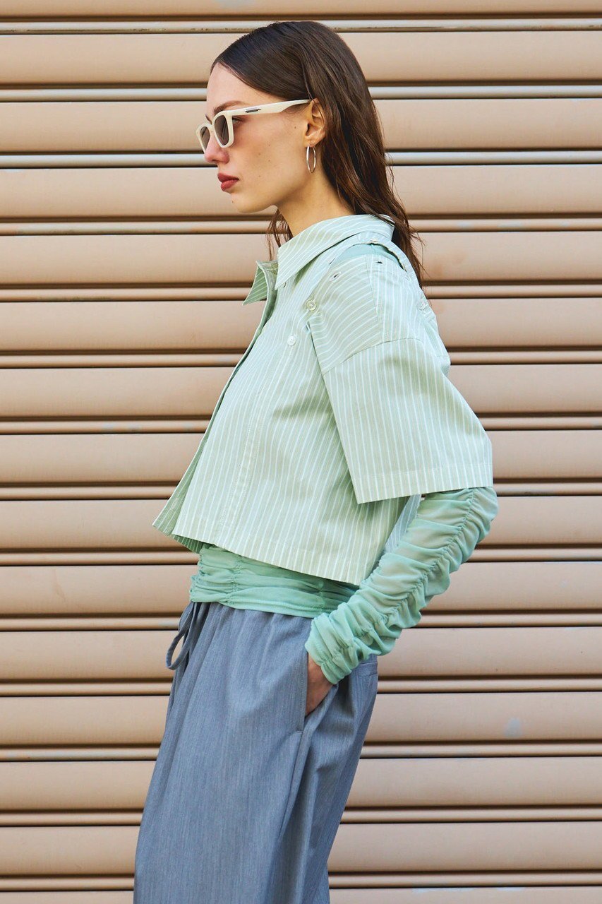 【メゾンスペシャル/MAISON SPECIAL】のButton Slit Short Shirt/ボタンスリットショートシャツ 人気、トレンドファッション・服の通販 founy(ファニー) ファッション Fashion レディースファッション Fashion for Women トップス・カットソー Cut & Sew Tops シャツ・ブラウス・オフィスカジュアル Elegant Blouses & Button-Ups ロングTシャツ・Tシャツ Longline T-Shirts & Tees シャドー Shadow, Subtle Pattern ショルダー Shoulder, Shoulder Strap ショート Short, Short Length ストライプ Stripe, Striped Pattern スリット Slit, Slit Detail スリーブ Sleeve, Long Sleeve / Short Sleeve ボトム Bottoms, Lower Wear リラックス Relax, Relaxed Fit ワイド Wide, Wide Fit 夏 Summer other-8|ID: prp329100004464614 ipo3291000000035822550