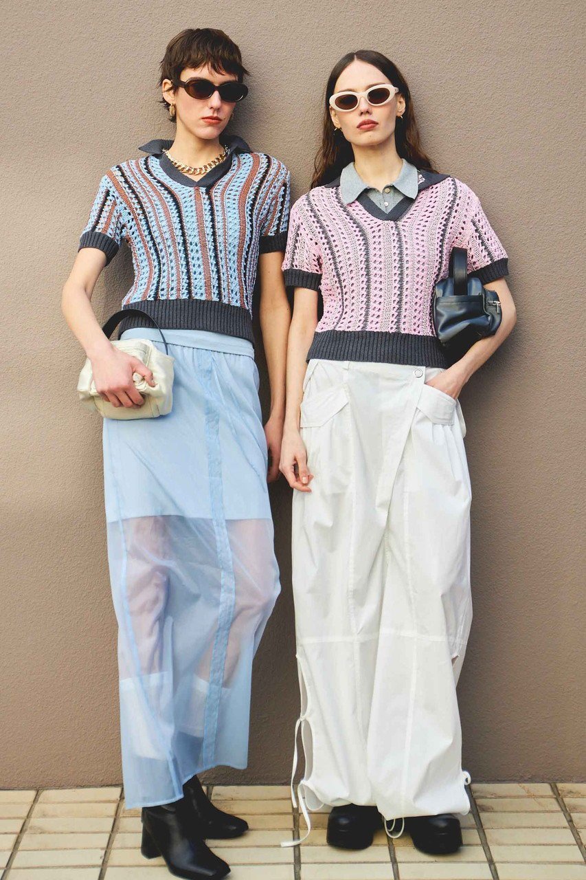 【メゾンスペシャル/MAISON SPECIAL】のStriped Knit Shirt/ストライプニットシャツ 人気、トレンドファッション・服の通販 founy(ファニー) 　ファッション　Fashion　レディースファッション　Fashion for Women　トップス・カットソー　Cut & Sew Tops　ニット　Knit Tops & Sweaters　シャツ・ブラウス・オフィスカジュアル　Elegant Blouses & Button-Ups　ロングTシャツ・Tシャツ　Longline T-Shirts & Tees　コンパクト　Compact, Small Size　ショート　Short, Short Length　ストライプ　Stripe, Striped Pattern　スリーブ　Sleeve, Long Sleeve / Short Sleeve　タンク　Tank Top, Sleeveless Top　ポロシャツ　Polo Shirt, Collared Tee　夏　Summer　other-7|ID: prp329100004464616 ipo3291000000032836906