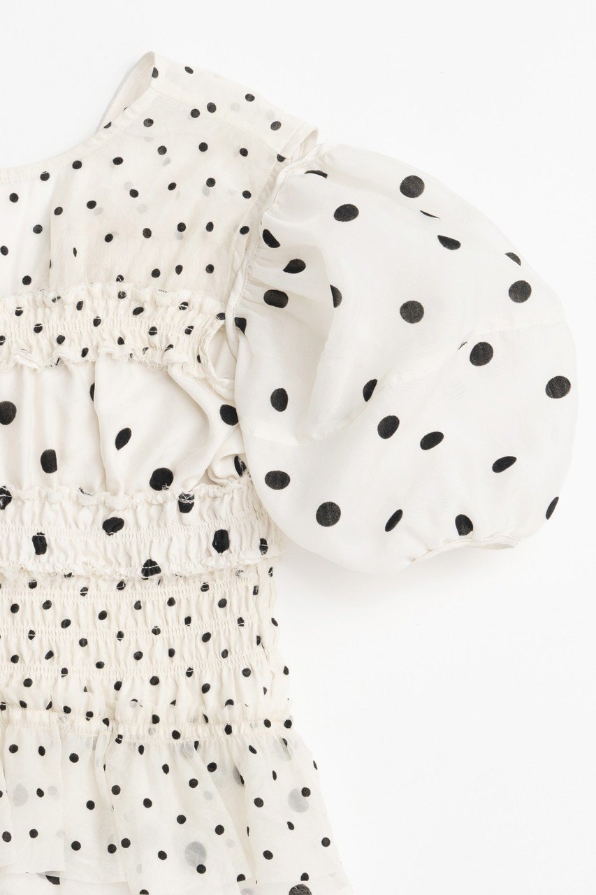 【メゾンスペシャル/MAISON SPECIAL】の2way Sleeve Dot Ruffle Blouse/2WAYスリーブドットフリルブラウス 人気、トレンドファッション・服の通販 founy(ファニー) 　ファッション　Fashion　レディースファッション　WOMEN　トップス・カットソー　Tops/Tshirt　シャツ/ブラウス　Shirts/Blouses　オーガンジー　Organdy　ショート　Short　スリーブ　Sleeve　ドット　Dot　ノースリーブ　No Sleeve　パターン　Pattern　ファブリック　Fabric　フェミニン　Feminine　ベルベット　Velvet　無地　Plain Color　ロング　Long　再入荷　Restock/Back In Stock/Re Arrival　エレガント 上品　Elegant　other-3|ID: prp329100004464617 ipo3291000000031249127