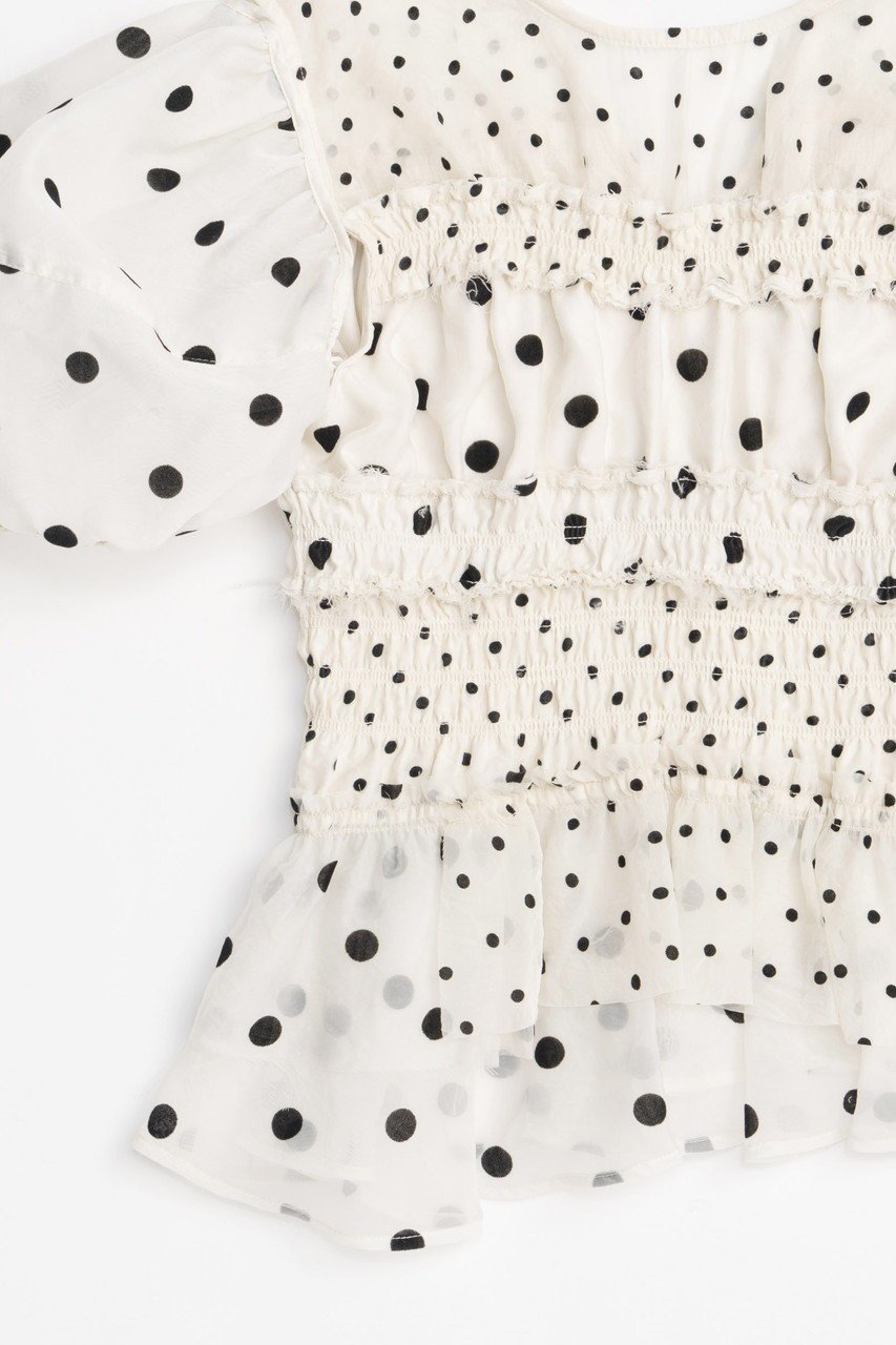 【メゾンスペシャル/MAISON SPECIAL】の2way Sleeve Dot Ruffle Blouse/2WAYスリーブドットフリルブラウス 人気、トレンドファッション・服の通販 founy(ファニー) 　ファッション　Fashion　レディースファッション　WOMEN　トップス・カットソー　Tops/Tshirt　シャツ/ブラウス　Shirts/Blouses　オーガンジー　Organdy　ショート　Short　スリーブ　Sleeve　ドット　Dot　ノースリーブ　No Sleeve　パターン　Pattern　ファブリック　Fabric　フェミニン　Feminine　ベルベット　Velvet　無地　Plain Color　ロング　Long　再入荷　Restock/Back In Stock/Re Arrival　エレガント 上品　Elegant　other-4|ID: prp329100004464617 ipo3291000000031249129