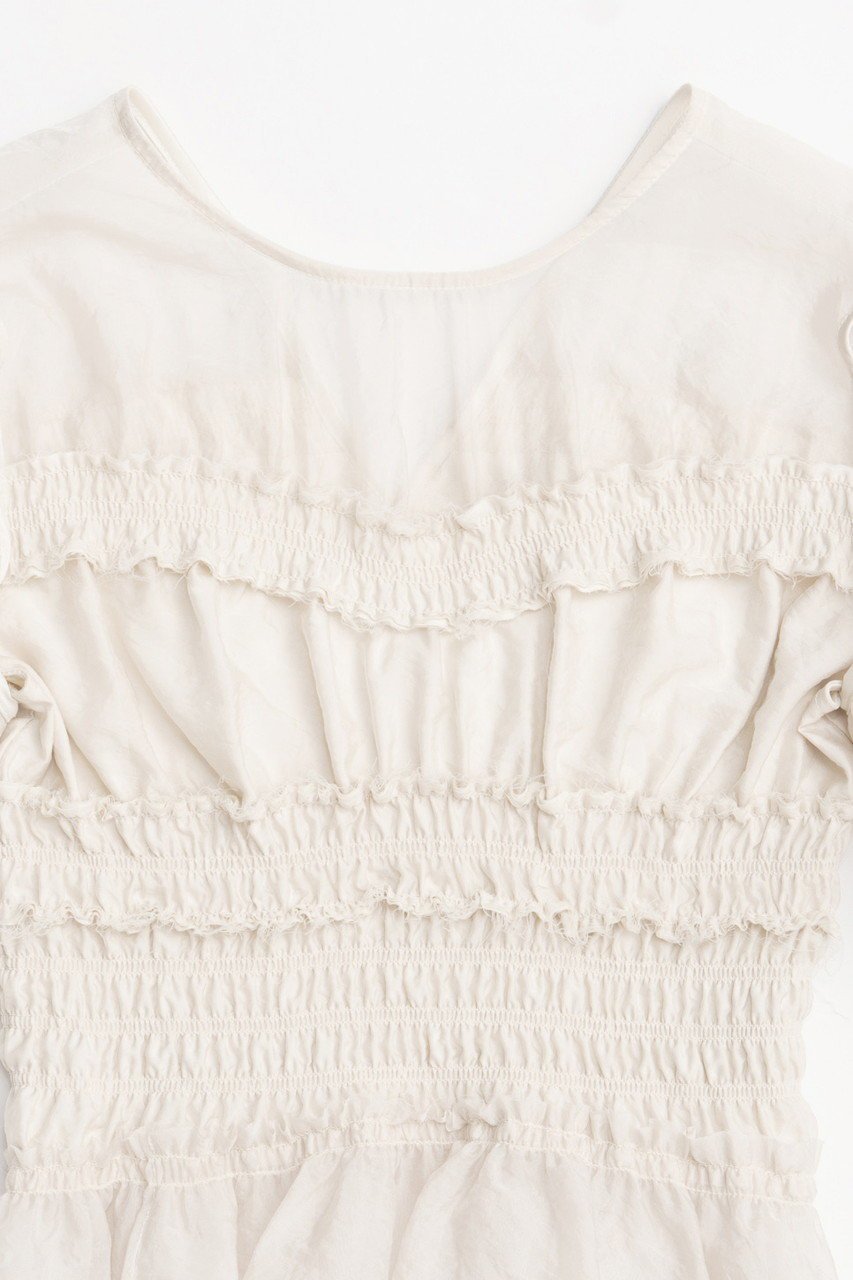 【メゾンスペシャル/MAISON SPECIAL】の2way Sleeve Ruffle Blouse/2WAYスリーブフリルブラウス 人気、トレンドファッション・服の通販 founy(ファニー) 　ファッション　Fashion　レディースファッション　WOMEN　トップス・カットソー　Tops/Tshirt　シャツ/ブラウス　Shirts/Blouses　エアリー　Airy　シャンブレー　Chambray　シャーリング　Shirring　ショート　Short　スリーブ　Sleeve　ドット　Dot　ノースリーブ　No Sleeve　フェミニン　Feminine　フリル　Frills　ロング　Long　other-2|ID: prp329100004464618 ipo3291000000031249131