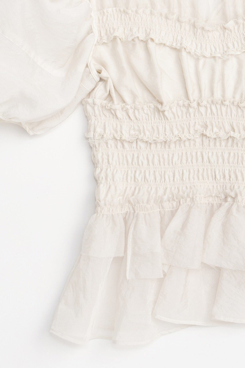 【メゾンスペシャル/MAISON SPECIAL】の2way Sleeve Ruffle Blouse/2WAYスリーブフリルブラウス 人気、トレンドファッション・服の通販 founy(ファニー) 　ファッション　Fashion　レディースファッション　WOMEN　トップス・カットソー　Tops/Tshirt　シャツ/ブラウス　Shirts/Blouses　エアリー　Airy　シャンブレー　Chambray　シャーリング　Shirring　ショート　Short　スリーブ　Sleeve　ドット　Dot　ノースリーブ　No Sleeve　フェミニン　Feminine　フリル　Frills　ロング　Long　other-4|ID: prp329100004464618 ipo3291000000031249135