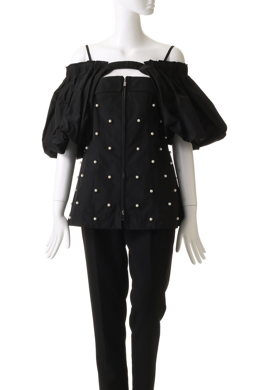 【メゾンスペシャル/MAISON SPECIAL】のPearl Volume Sleeve Tops/パールボリュームスリーブトップス 人気、トレンドファッション・服の通販 founy(ファニー) 　ファッション　Fashion　レディースファッション　Fashion for Women　トップス・カットソー　Cut & Sew Tops　シャツ・ブラウス・オフィスカジュアル　Elegant Blouses & Button-Ups　ボリューム袖・フリルスリーブブラウス　Voluminous & Ruffle Sleeves / Puffy Sleeve Tops　エレガント 上品　Elegant　ショート　Short, Short Length　シンプル　Simple, Minimal　スリーブ　Sleeve, Long Sleeve / Short Sleeve　タフタ　Taffeta, Structured Fabric　トレンド　Trend, Trending Now　パール　Pearl, Pearl Accent　other-2|ID: prp329100004464620 ipo3291000000036070840