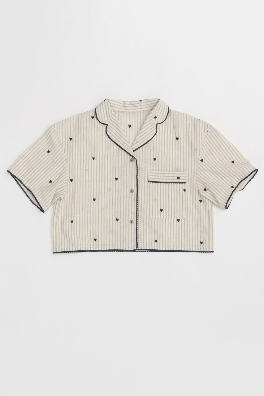 【メゾンスペシャル/MAISON SPECIAL】のPajama Shirt/パジャマシャツ インテリア・キッズ・メンズ・レディースファッション・服の通販 founy(ファニー) 　ファッション　Fashion　レディースファッション　WOMEN　トップス・カットソー　Tops/Tshirt　シャツ/ブラウス　Shirts/Blouses　ショート　Short　ストライプ　Stripe　スリーブ　Sleeve　セットアップ　Set Up　バランス　Balance　パジャマ　Pajamas　モチーフ　Motif　リラックス　Relax　ワイド　Wide　再入荷　Restock/Back In Stock/Re Arrival　おすすめ　Recommend　IVR(アイボリー)|ID: prp329100004464624 ipo3291000000031236600