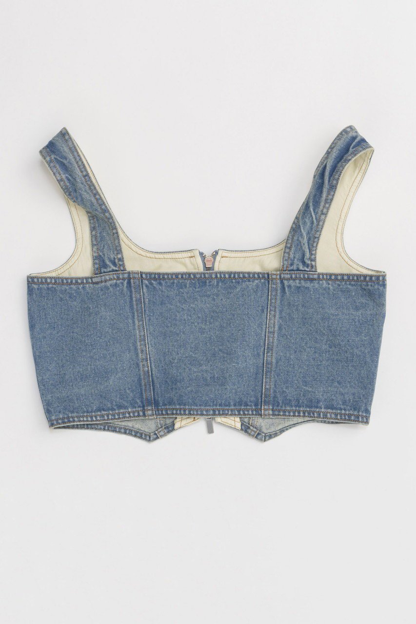 【メゾンスペシャル/MAISON SPECIAL】のStuds Denim Bustier/スタッズデニムビスチェ 人気、トレンドファッション・服の通販 founy(ファニー) 　ファッション　Fashion　レディースファッション　WOMEN　トップス・カットソー　Tops/Tshirt　キャミソール / ノースリーブ　No Sleeves　シャツ/ブラウス　Shirts/Blouses　ビスチェ　Bustier　コンパクト　Compact　シンプル　Simple　ジップ　Zip　スタッズ　Studs　セットアップ　Set Up　デニム　Denim　ノースリーブ　No Sleeve　フロント　Front　おすすめ　Recommend　other-3|ID: prp329100004464625 ipo3291000000031249188