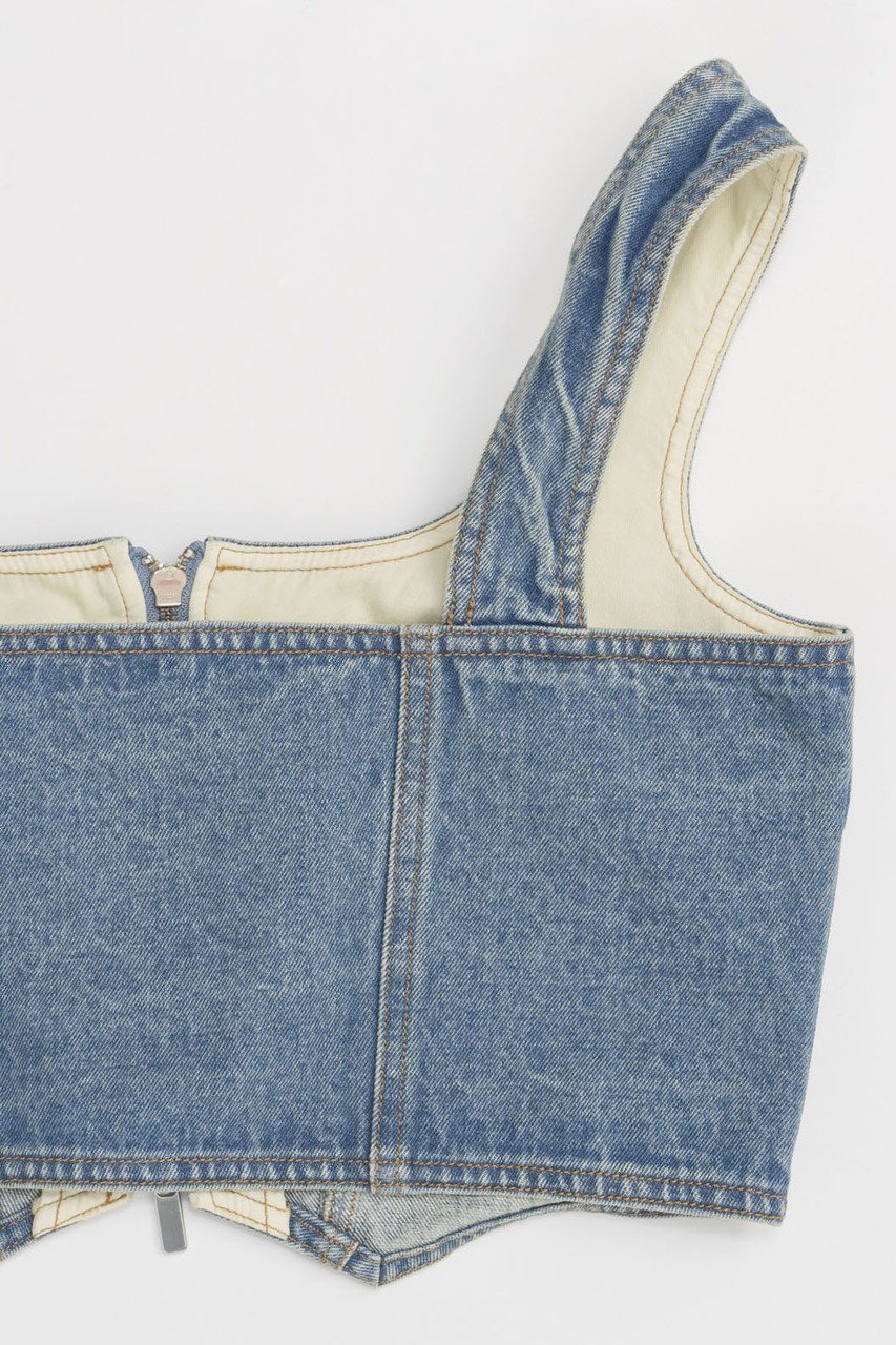 【メゾンスペシャル/MAISON SPECIAL】のStuds Denim Bustier/スタッズデニムビスチェ 人気、トレンドファッション・服の通販 founy(ファニー) 　ファッション　Fashion　レディースファッション　WOMEN　トップス・カットソー　Tops/Tshirt　キャミソール / ノースリーブ　No Sleeves　シャツ/ブラウス　Shirts/Blouses　ビスチェ　Bustier　コンパクト　Compact　シンプル　Simple　ジップ　Zip　スタッズ　Studs　セットアップ　Set Up　デニム　Denim　ノースリーブ　No Sleeve　フロント　Front　おすすめ　Recommend　other-4|ID: prp329100004464625 ipo3291000000031249190