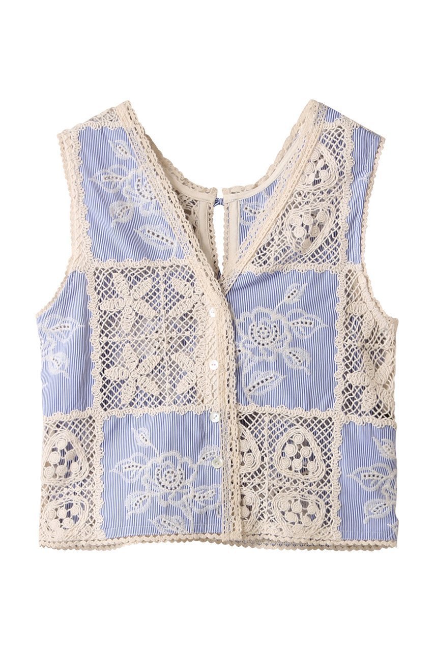 【メゾンスペシャル/MAISON SPECIAL】の2way Embroidery Vest/2WAYエンブロイダリーベスト インテリア・キッズ・メンズ・レディースファッション・服の通販 founy(ファニー) 　ファッション　Fashion　レディースファッション　Fashion for Women　アウター　Coat / Outerwear Collection　レディースジャケット・軽アウター　Jackets　かぎ針　Crochet　コンパクト　Compact, Small Size　ジャケット　Jacket, Outerwear　セットアップ　Set-Up, Coordinated Outfit　ドッキング　Docking, Mixed Material　フラワー　Flower, Floral　ブロック　Block, Solid Block Pattern　ベスト　Vest, Waistcoat　モチーフ　Motif, Design Theme　おすすめ　Recommended / Our Picks　BLU(ブルー)|ID: prp329100004464626 ipo3291000000036046809