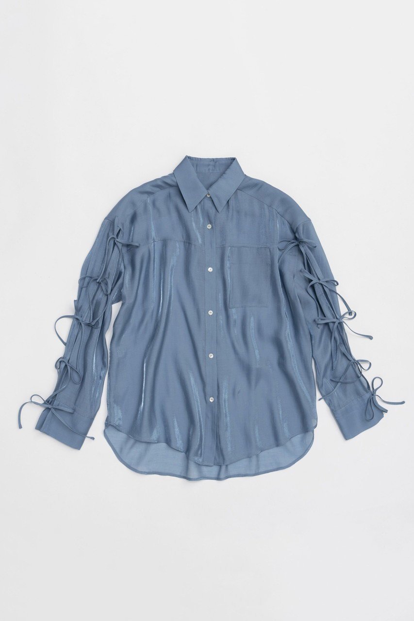 【メゾンスペシャル/MAISON SPECIAL】のOversize Shear Ribbon Shirt/オーバーシアーリボンシャツ インテリア・キッズ・メンズ・レディースファッション・服の通販 founy(ファニー) 　ファッション　Fashion　レディースファッション　WOMEN　トップス・カットソー　Tops/Tshirt　シャツ/ブラウス　Shirts/Blouses　エアリー　Airy　キャミソール　Camisole　ショート　Short　スリーブ　Sleeve　タンク　Tank　ポケット　Pocket　羽織　Haori　リボン　Ribbon　夏　Summer　BLU(ブルー)|ID: prp329100004464627 ipo3291000000031236612