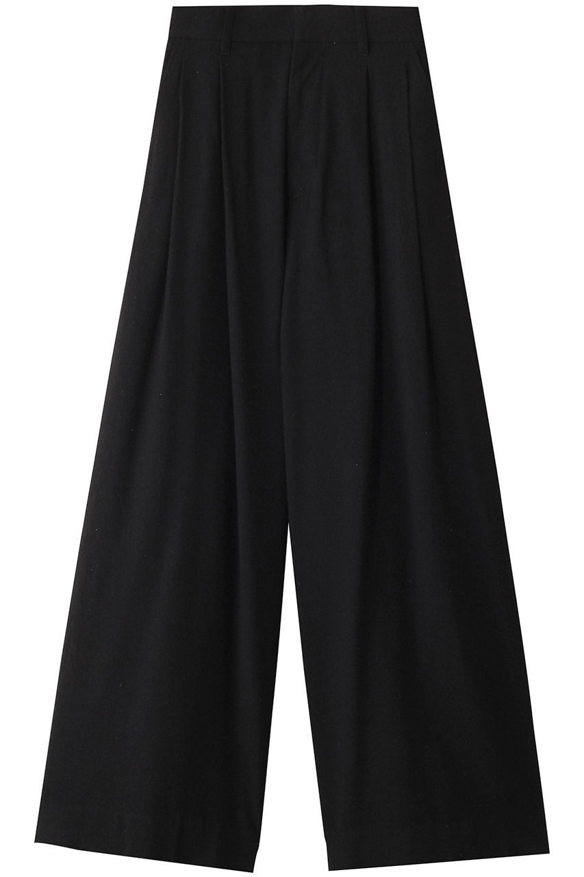 【グラフペーパー/Graphpaper】のSilk Noil Viscose Two Tuck Wide Pants/パンツ インテリア・キッズ・メンズ・レディースファッション・服の通販 founy(ファニー) 　ファッション　Fashion　レディースファッション　Fashion for Women　パンツ　Pants & Trousers　ロング　Long, Long-Length　ワイド　Wide, Wide Fit　定番　Standard, Basic Item　ブラック|ID: prp329100004464643 ipo3291000000032905798