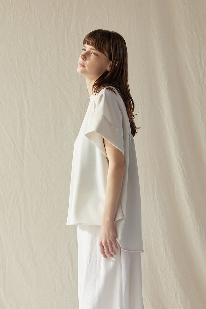 【フローレント/FLORENT】のストレッチ スタンドカラー トップス 人気、トレンドファッション・服の通販 founy(ファニー) 　ファッション　Fashion　レディースファッション　WOMEN　トップス・カットソー　Tops/Tshirt　シャツ/ブラウス　Shirts/Blouses　ロング / Tシャツ　T-Shirts　カットソー　Cut and Sewn　ギャザー　Gather　ショート　Short　スタンド　Stand　ストレッチ　Stretch　スリーブ　Sleeve　フェミニン　Feminine　フロント　Front　夏　Summer　春　Spring　S/S・春夏　Ss・Spring/Summer　other-7|ID: prp329100004464655 ipo3291000000031713958