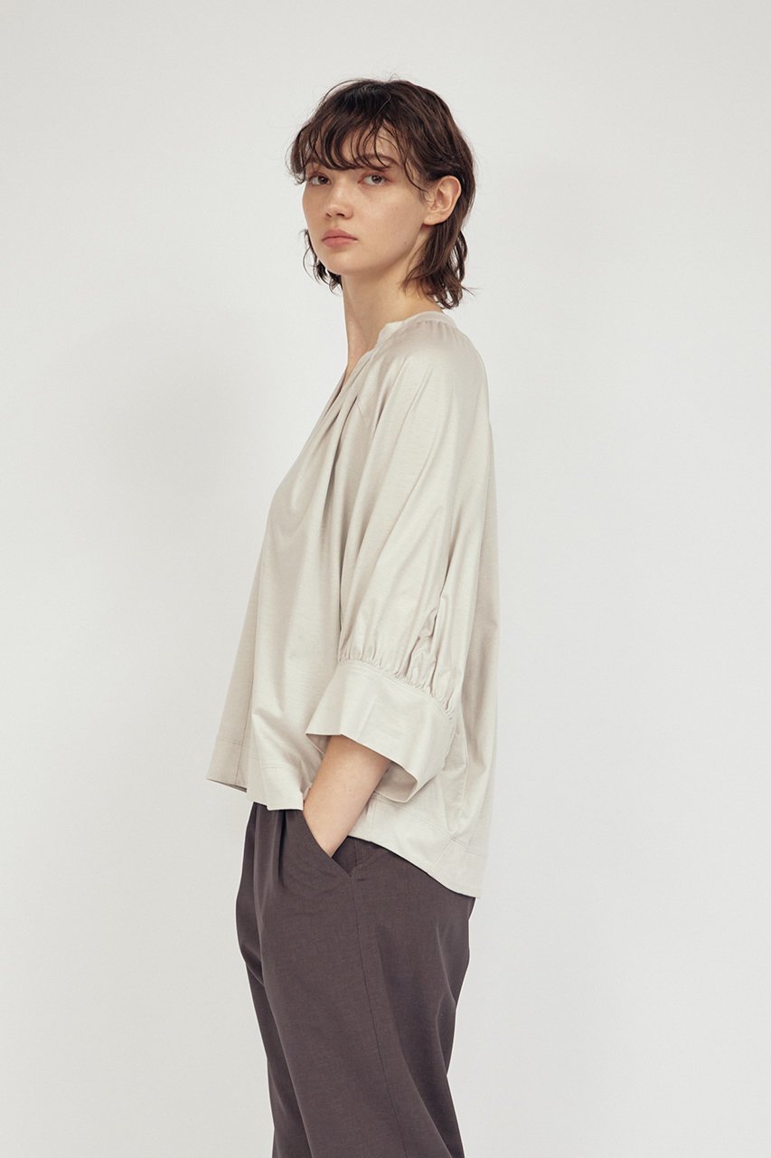 【フローレント/FLORENT】のスキッパー トップス 人気、トレンドファッション・服の通販 founy(ファニー) 　ファッション　Fashion　レディースファッション　WOMEN　トップス・カットソー　Tops/Tshirt　シャツ/ブラウス　Shirts/Blouses　ロング / Tシャツ　T-Shirts　カットソー　Cut and Sewn　エレガント 上品　Elegant　ギャザー　Gather　ショート　Short　スキッパー　Skipper　スリーブ　Sleeve　フェミニン　Feminine　定番　Standard　other-7|ID: prp329100004464656 ipo3291000000031713961