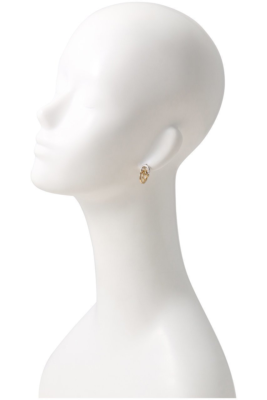 【ローラロンバルディ/LAURA LOMBARDI】のTwo Tone Aria ピアス 人気、トレンドファッション・服の通販 founy(ファニー) 　ファッション　Fashion　レディースファッション　Fashion for Women　ジュエリー　Jewelry　ファッションリング　Fashion Rings　イヤリング・フープ・ドロップタイプ　Hoop, Drop & Clip Earrings　イヤリング　Earrings　オケージョン　Occasion Wear　シルバー　Silver, Metallic Silver　シンプル　Simple, Minimal　フォルム　Silhouette, Form　モチーフ　Motif, Design Theme　other-3|ID: prp329100004464663 ipo3291000000035757124