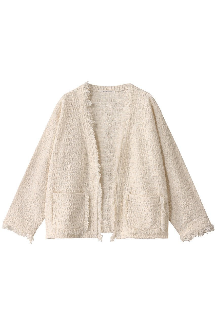 【ハウス オブ ロータス/HOUSE OF LOTUS】のミックスツイードノーカラーカーディガン 人気、トレンドファッション・服の通販 founy(ファニー) 　ファッション　Fashion　レディースファッション　Fashion for Women　トップス・カットソー　Cut & Sew Tops　ニット　Knit Tops & Sweaters　カーディガン・羽織り　Layered Style Cardigans　アクリル　Acrylic Material　カーディガン　Cardigan, Knitwear　ジャケット　Jacket, Outerwear　ツイード　Twill, Twill Weave　エレガント 上品　Elegant　 other-1|ID: prp329100004464671 ipo3291000000035690760