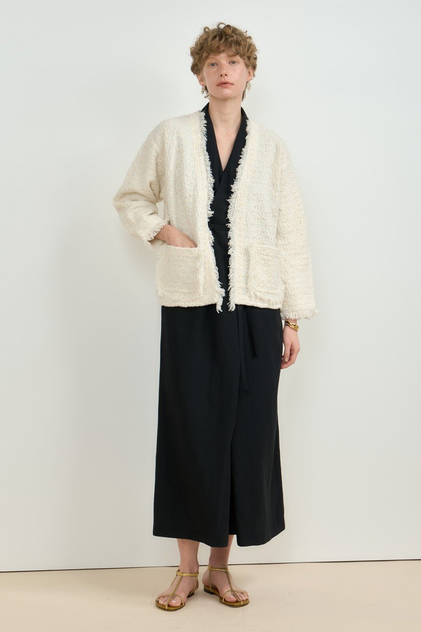 【ハウス オブ ロータス/HOUSE OF LOTUS】のミックスツイードノーカラーカーディガン 人気、トレンドファッション・服の通販 founy(ファニー) 　ファッション　Fashion　レディースファッション　Fashion for Women　トップス・カットソー　Cut & Sew Tops　ニット　Knit Tops & Sweaters　カーディガン・羽織り　Layered Style Cardigans　アクリル　Acrylic Material　カーディガン　Cardigan, Knitwear　ジャケット　Jacket, Outerwear　ツイード　Twill, Twill Weave　エレガント 上品　Elegant　other-6|ID: prp329100004464671 ipo3291000000035690766